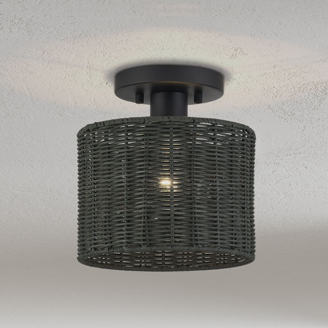 Weavington 1 Light Black Small Semi-Flush