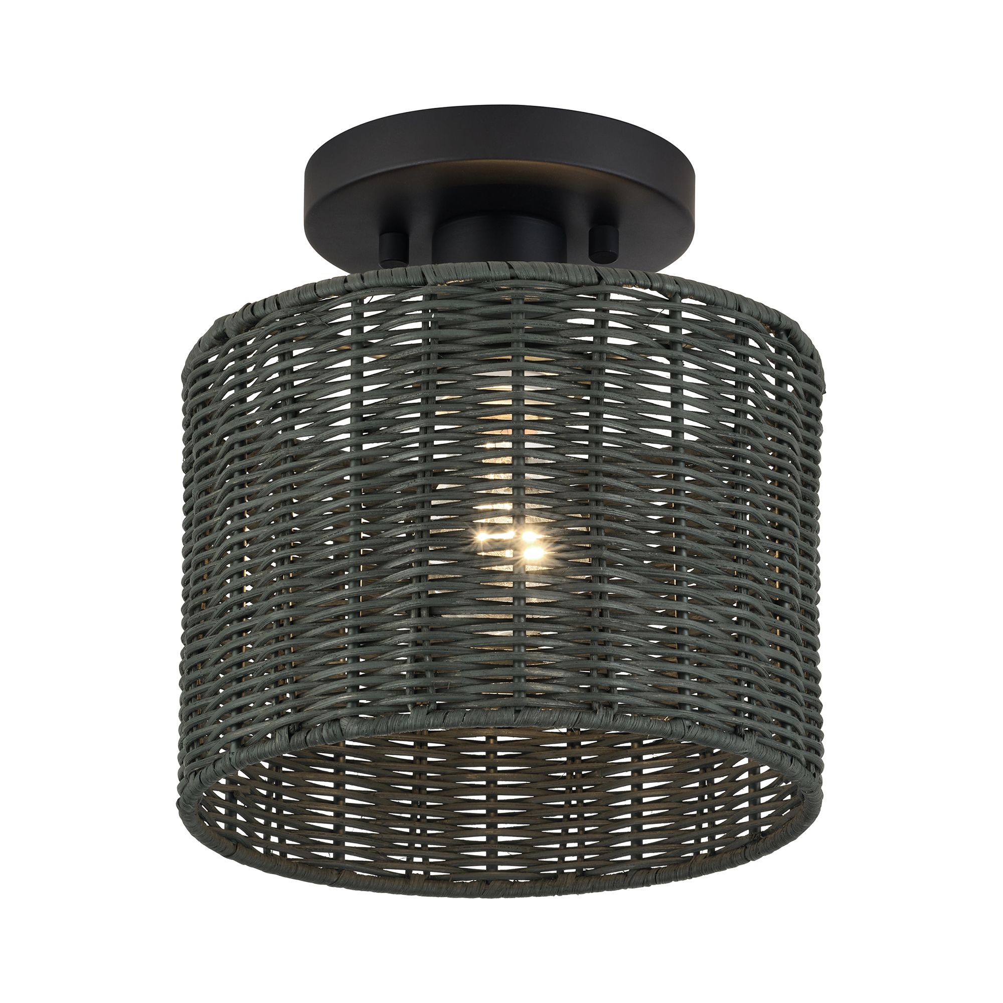 Image 4 Weavington 1 Light Black Small Semi-Flush more views