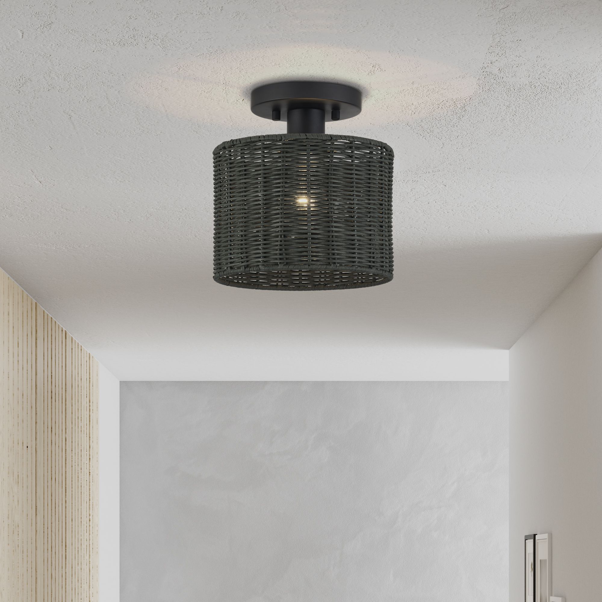 Weavington 1 Light Black Small Semi-Flush