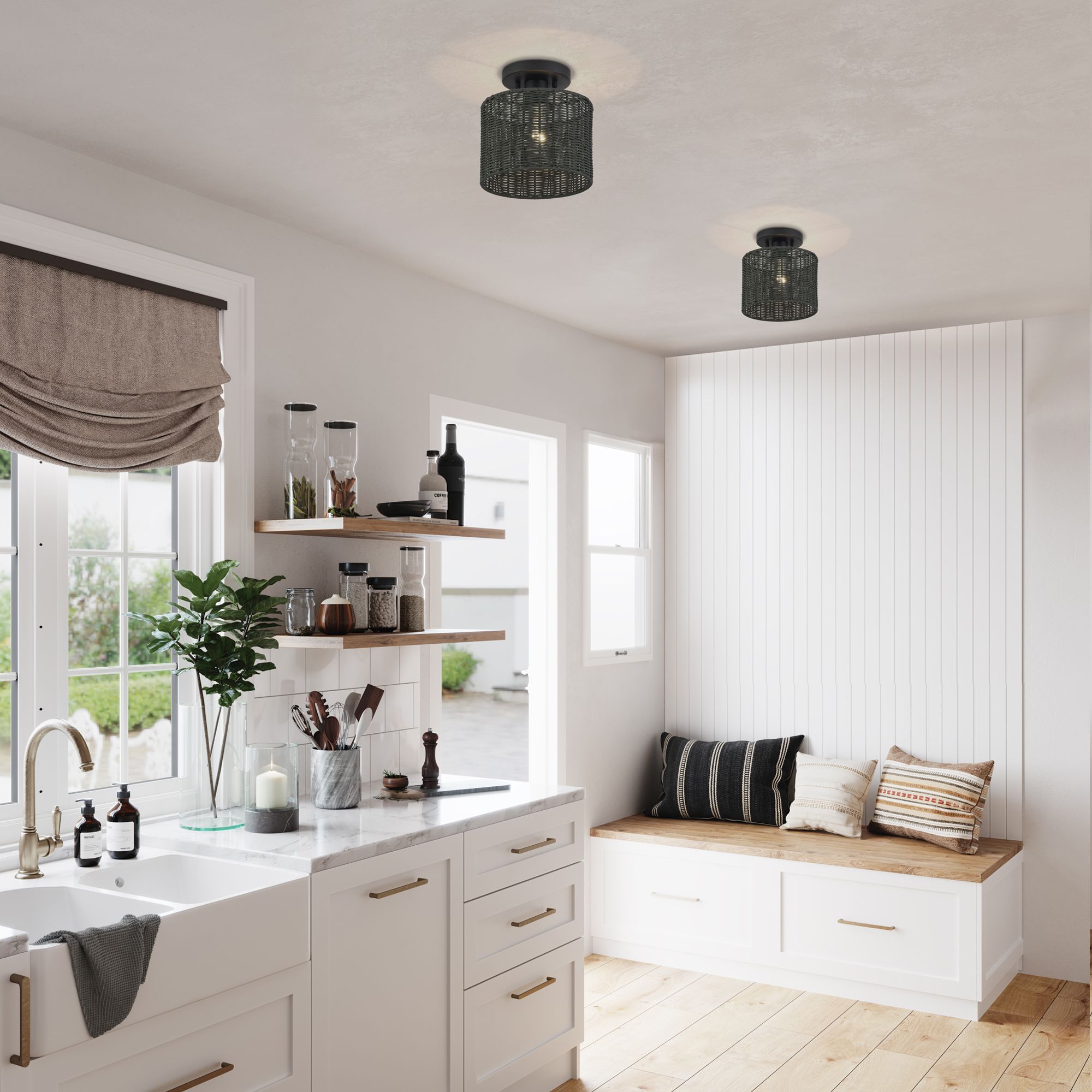 Weavington 1 Light Black Small Semi-Flush