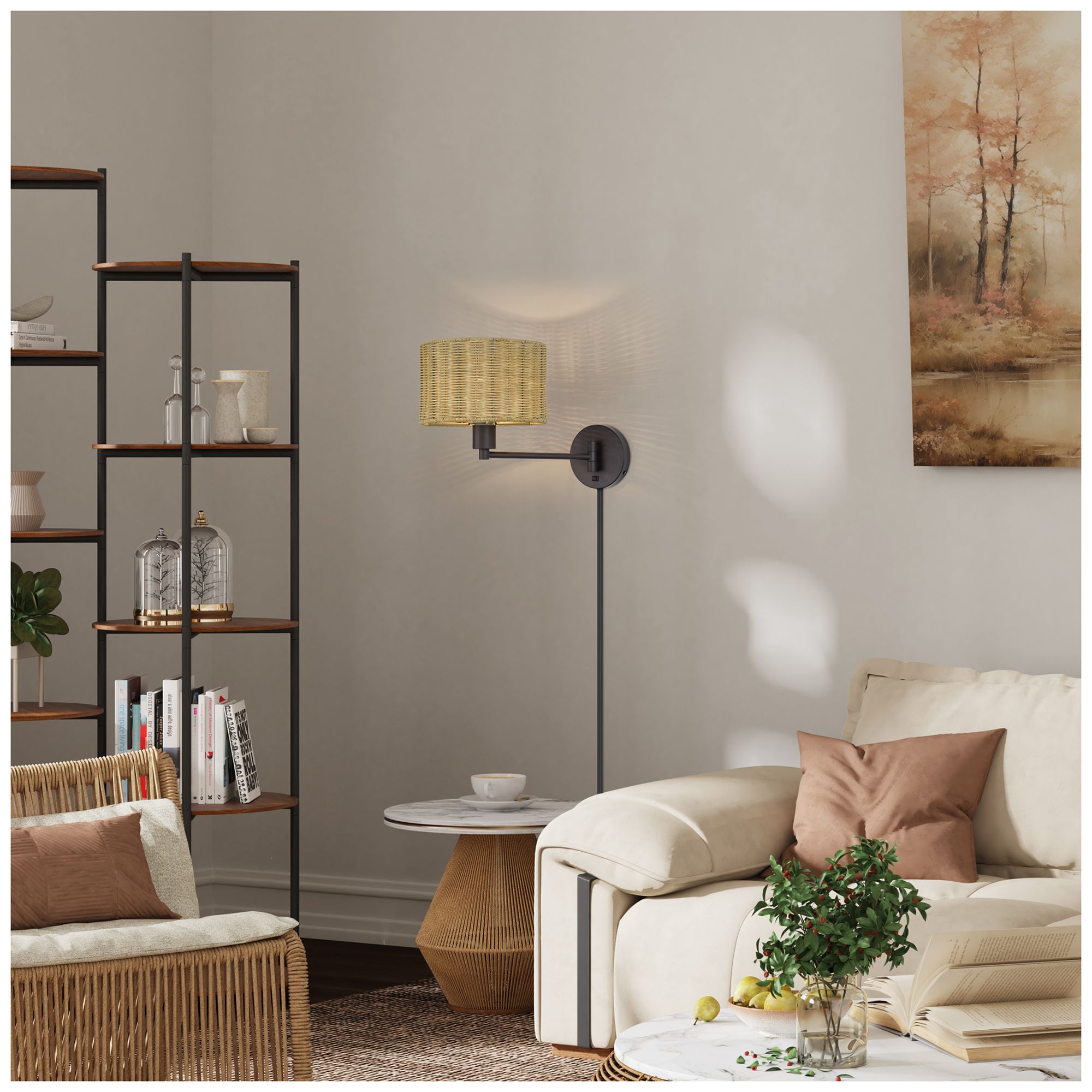 Weavington 1 Light Bronze Swing Arm Wall Lamp