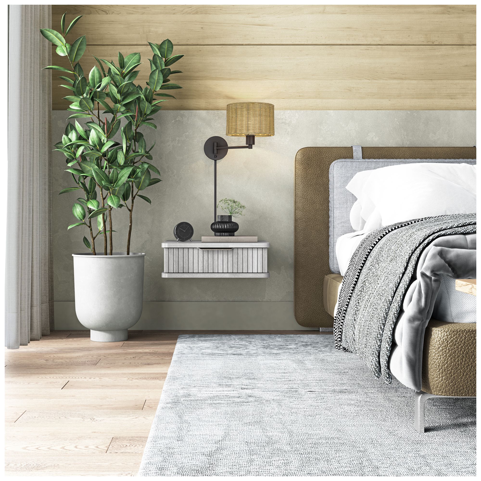 Weavington 1 Light Bronze Swing Arm Wall Lamp