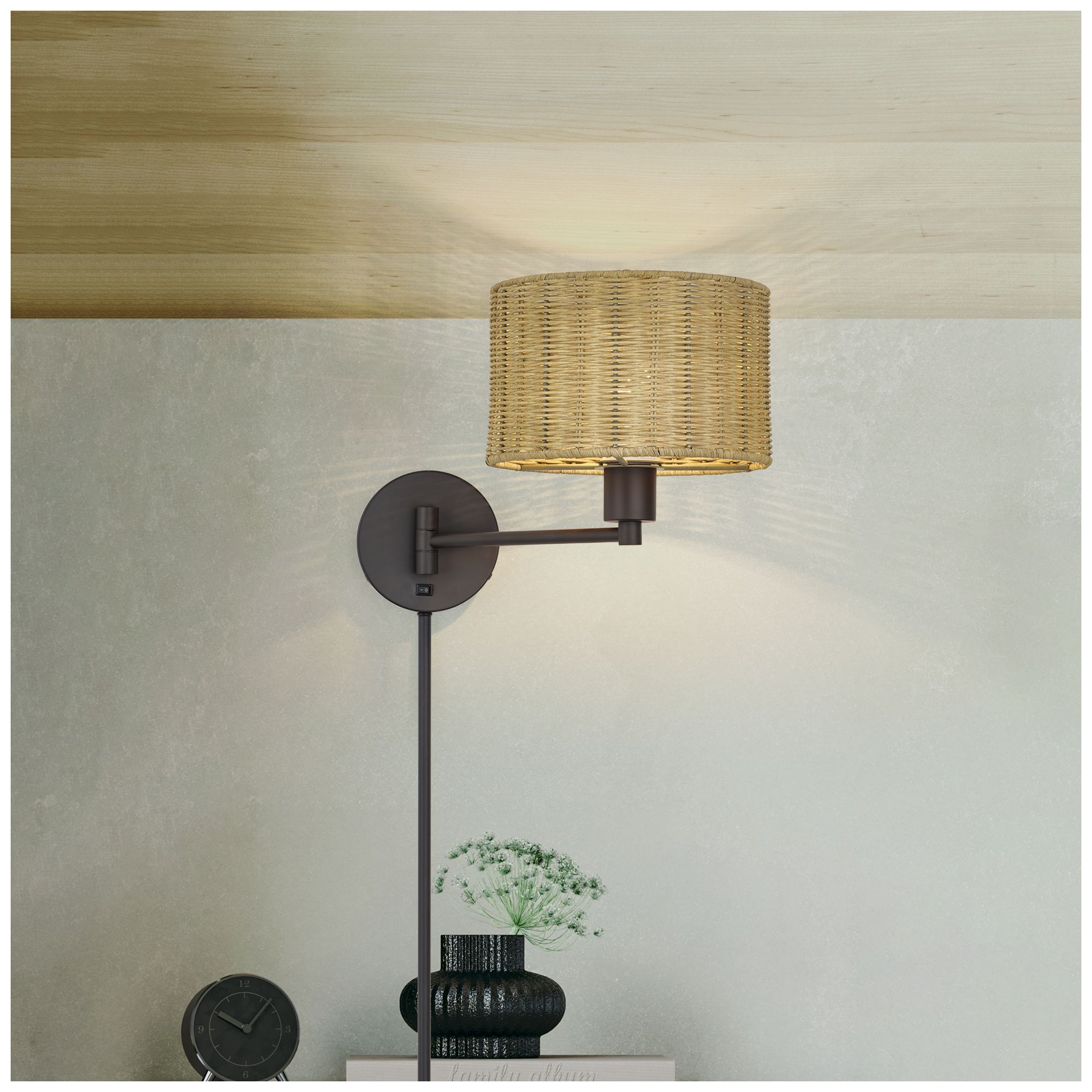 Weavington 1 Light Bronze Swing Arm Wall Lamp