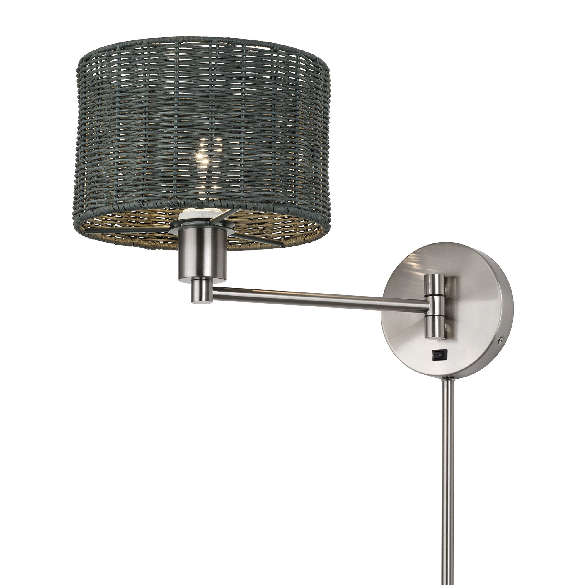 Image 5 Weavington 1 Light Brushed Nickel Swing Arm Wall Lamp more views