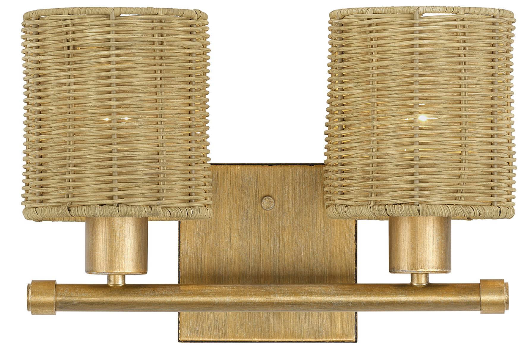 Weavington 2 Light Antique Gold Leaf Vanity Sconce