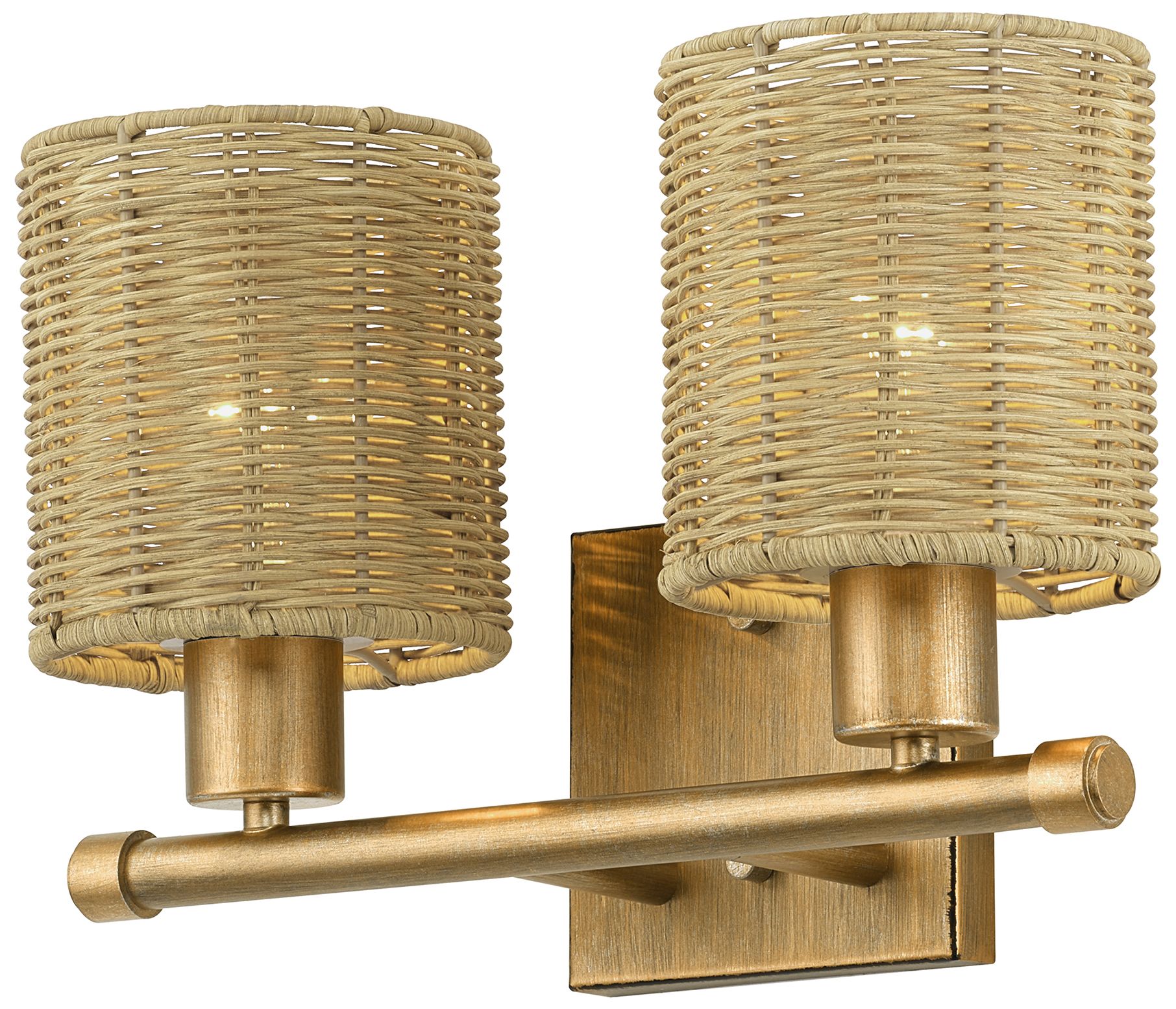 Image 6 Weavington 2 Light Antique Gold Leaf Vanity Sconce more views