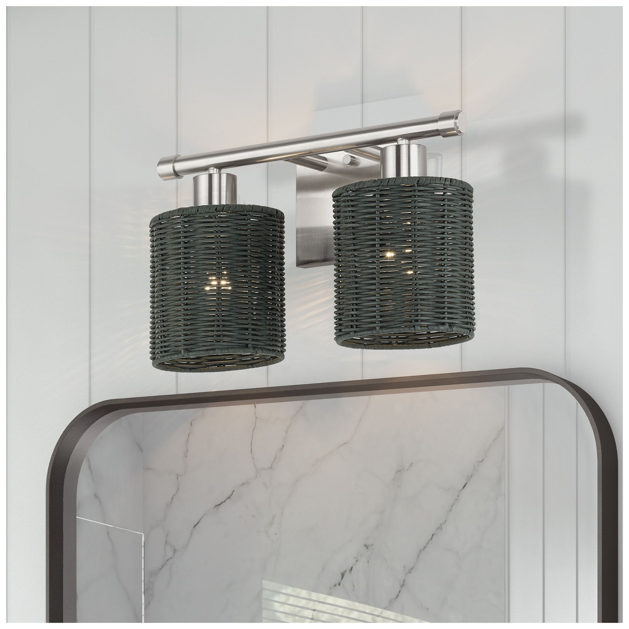 Weavington 2 Light Brushed Nickel Vanity Sconce