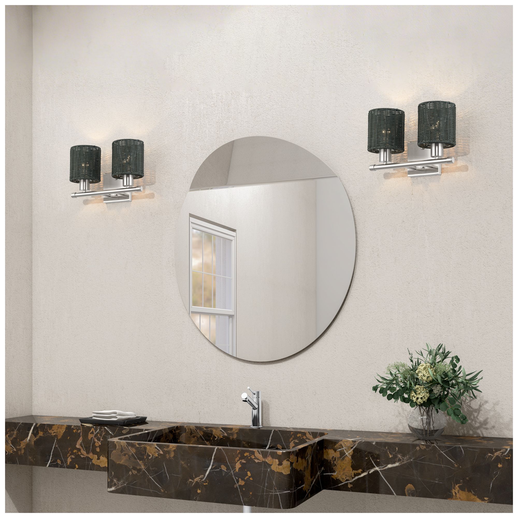 Weavington 2 Light Brushed Nickel Vanity Sconce