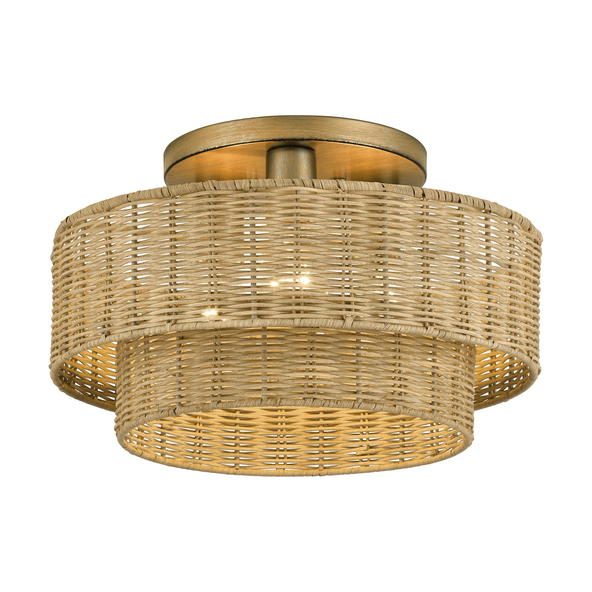 Image 4 Weavington 3 Light Antique Gold Leaf Lar more views