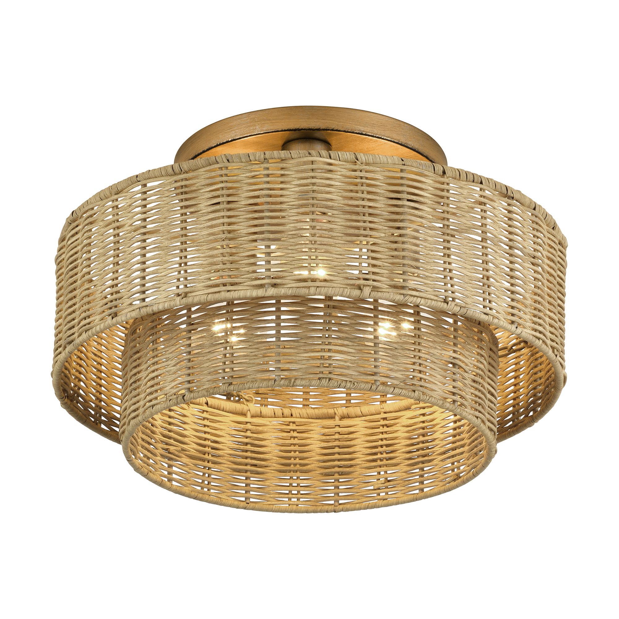 Image 5 Weavington 3 Light Antique Gold Leaf Lar more views
