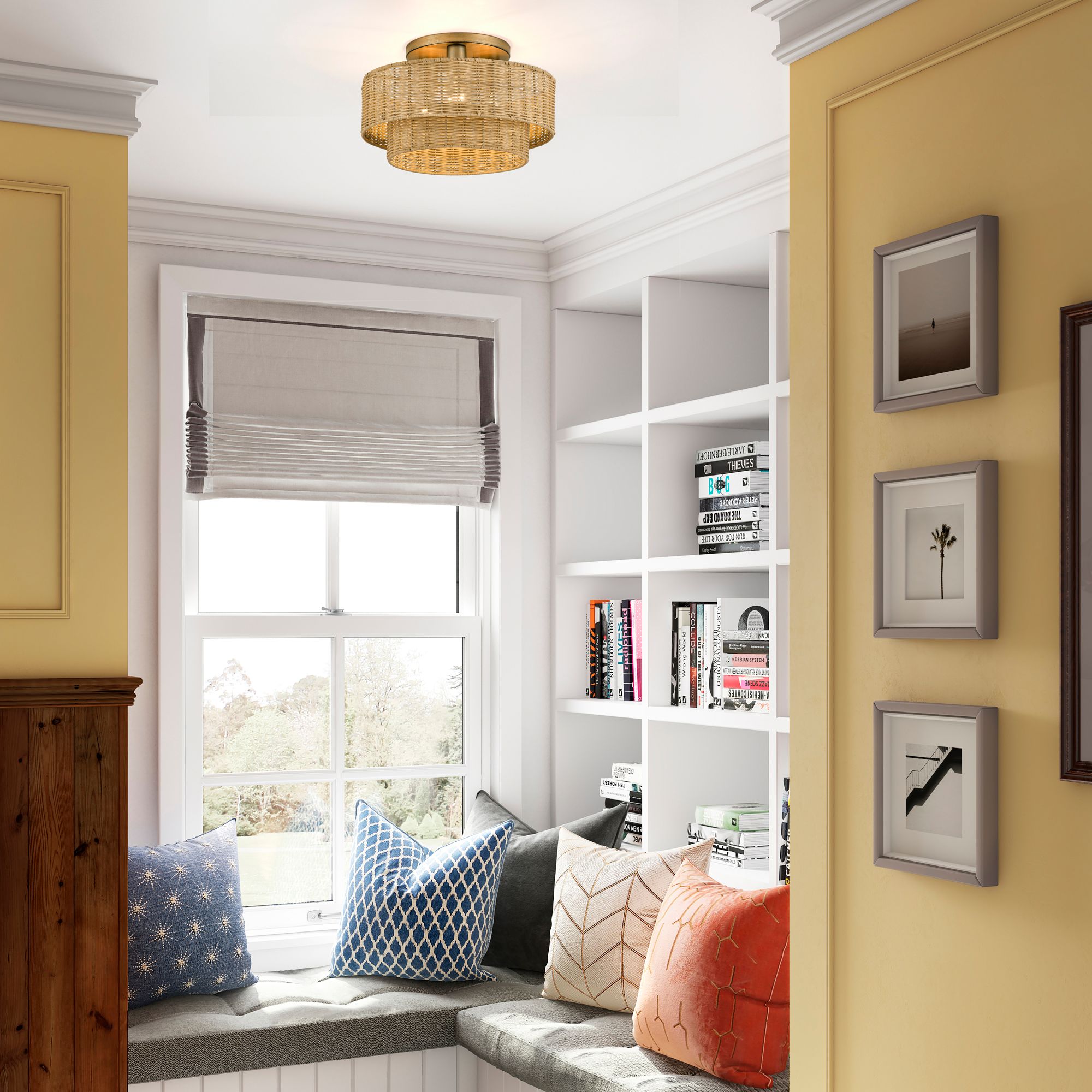 Weavington 3 Light Antique Gold Leaf Lar