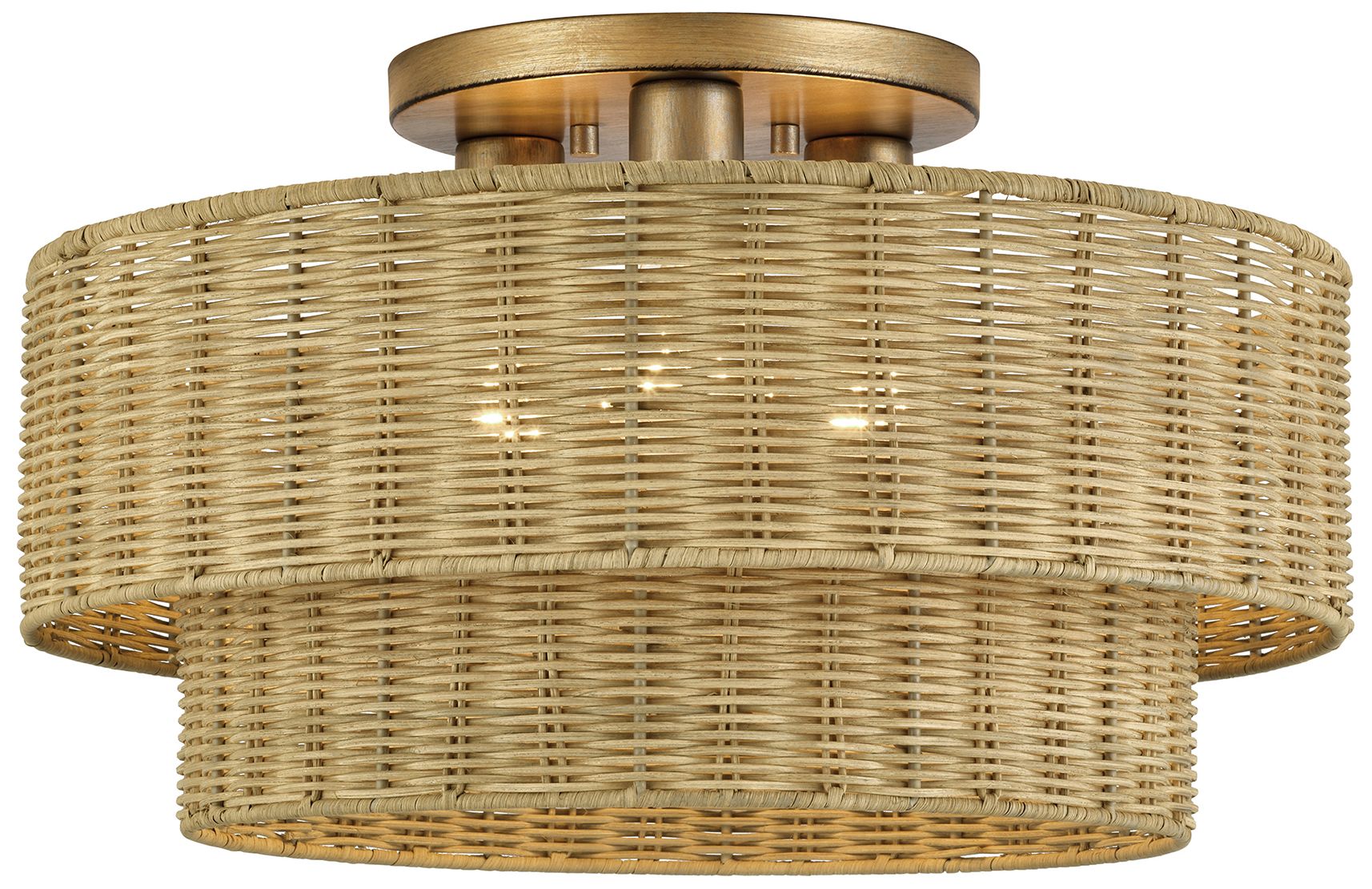 Weavington 3 Light Antique Gold Leaf Lar