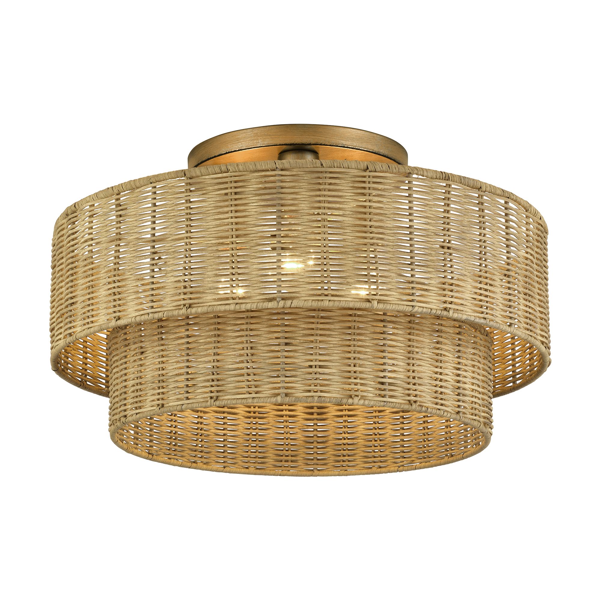 Image 4 Weavington 3 Light Antique Gold Leaf Lar more views