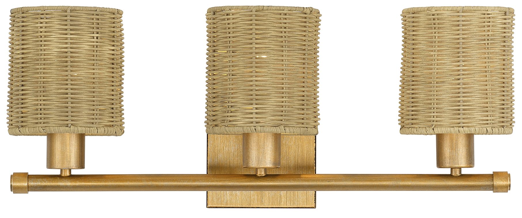 Weavington 3 Light Antique Gold Leaf Vanity Sconce