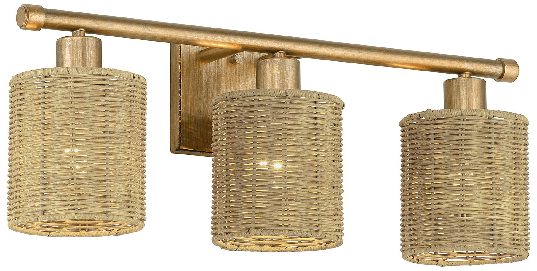 Image 7 Weavington 3 Light Antique Gold Leaf Vanity Sconce more views