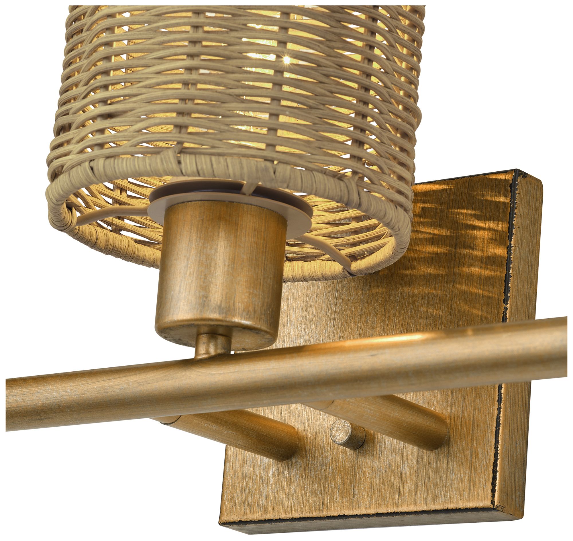 Weavington 3 Light Antique Gold Leaf Vanity Sconce