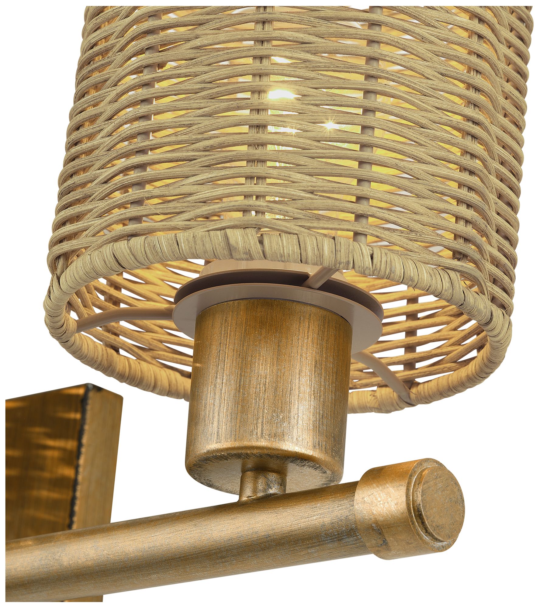 Weavington 3 Light Antique Gold Leaf Vanity Sconce