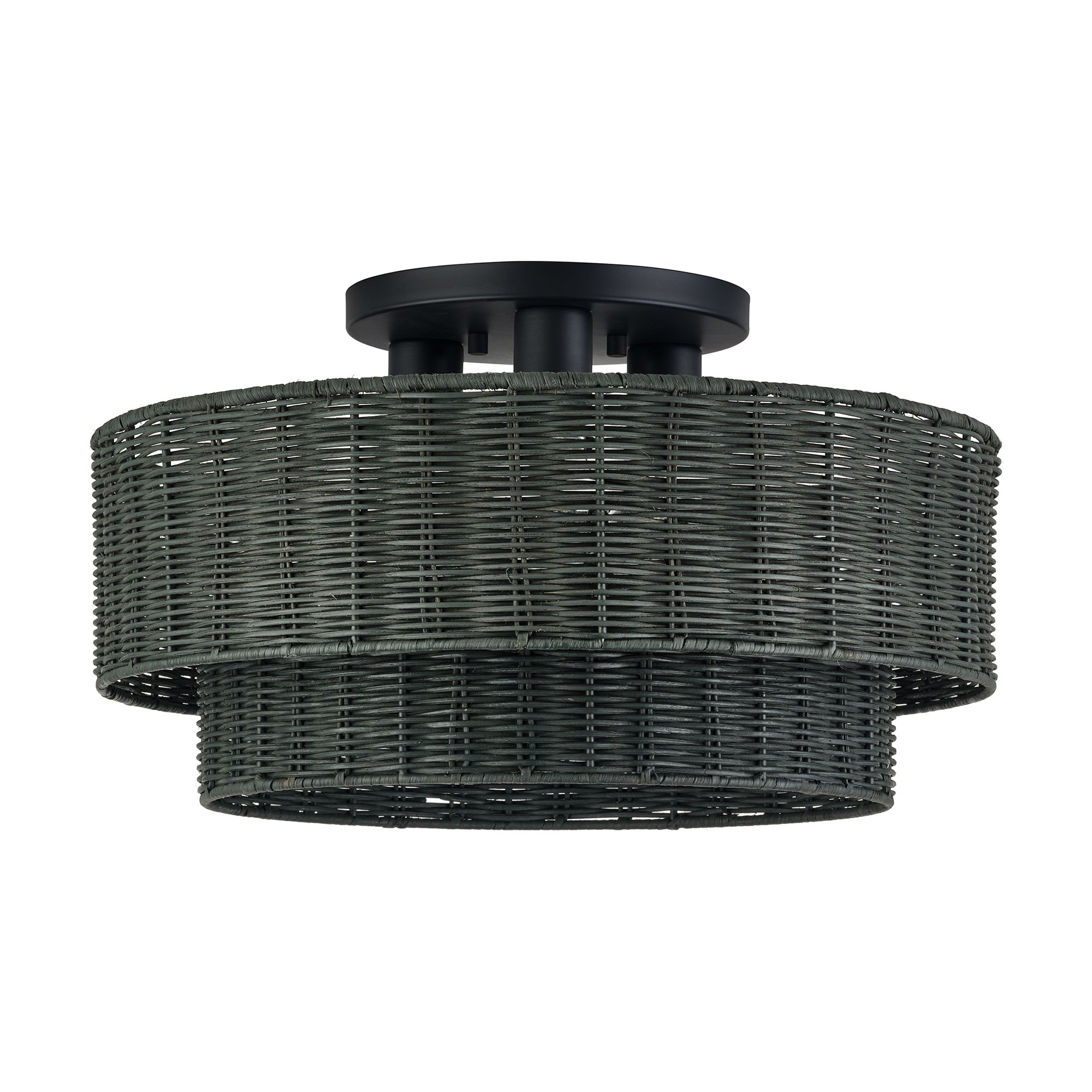 Image 3 Weavington 3 Light Black Large Semi-Flus more views
