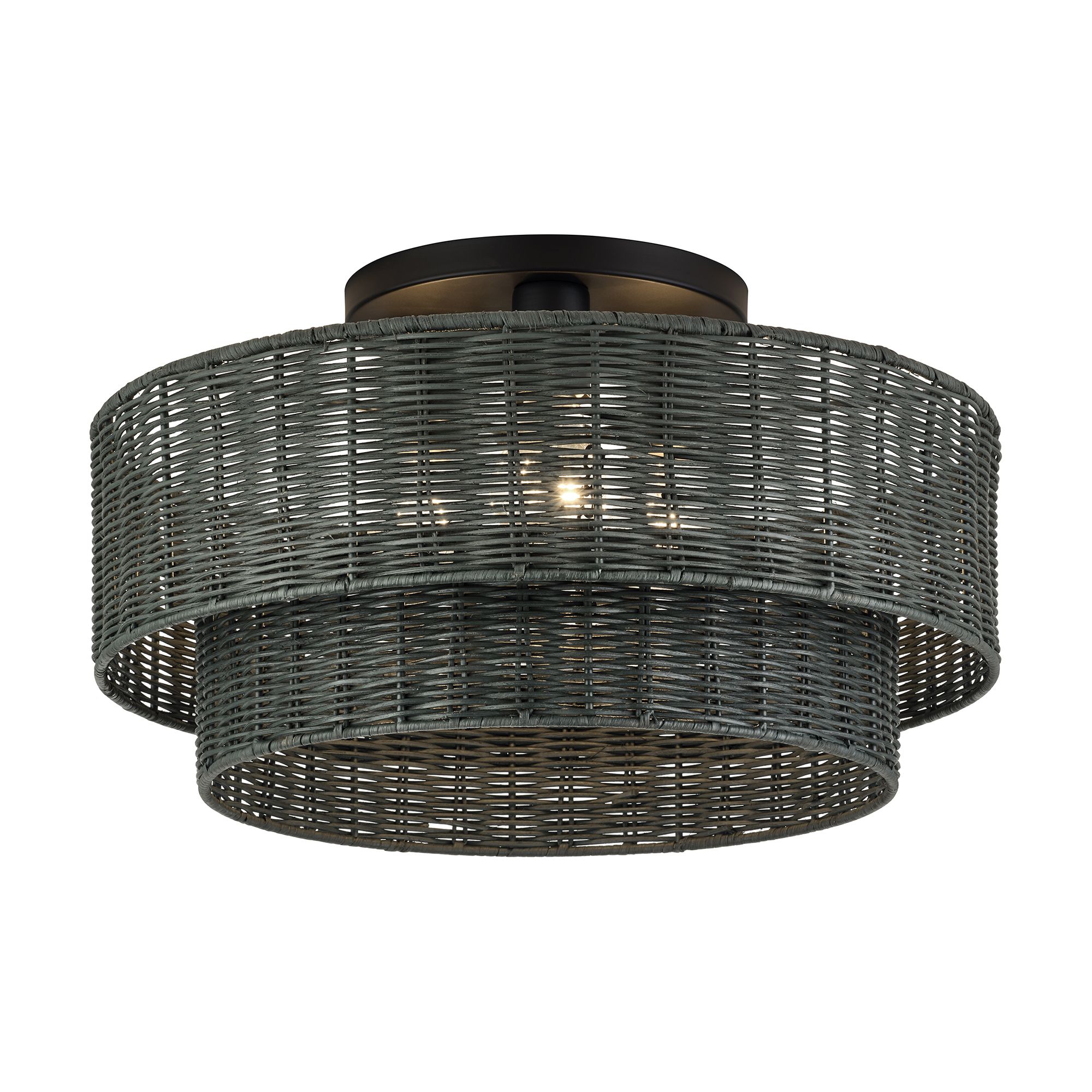 Image 4 Weavington 3 Light Black Large Semi-Flus more views
