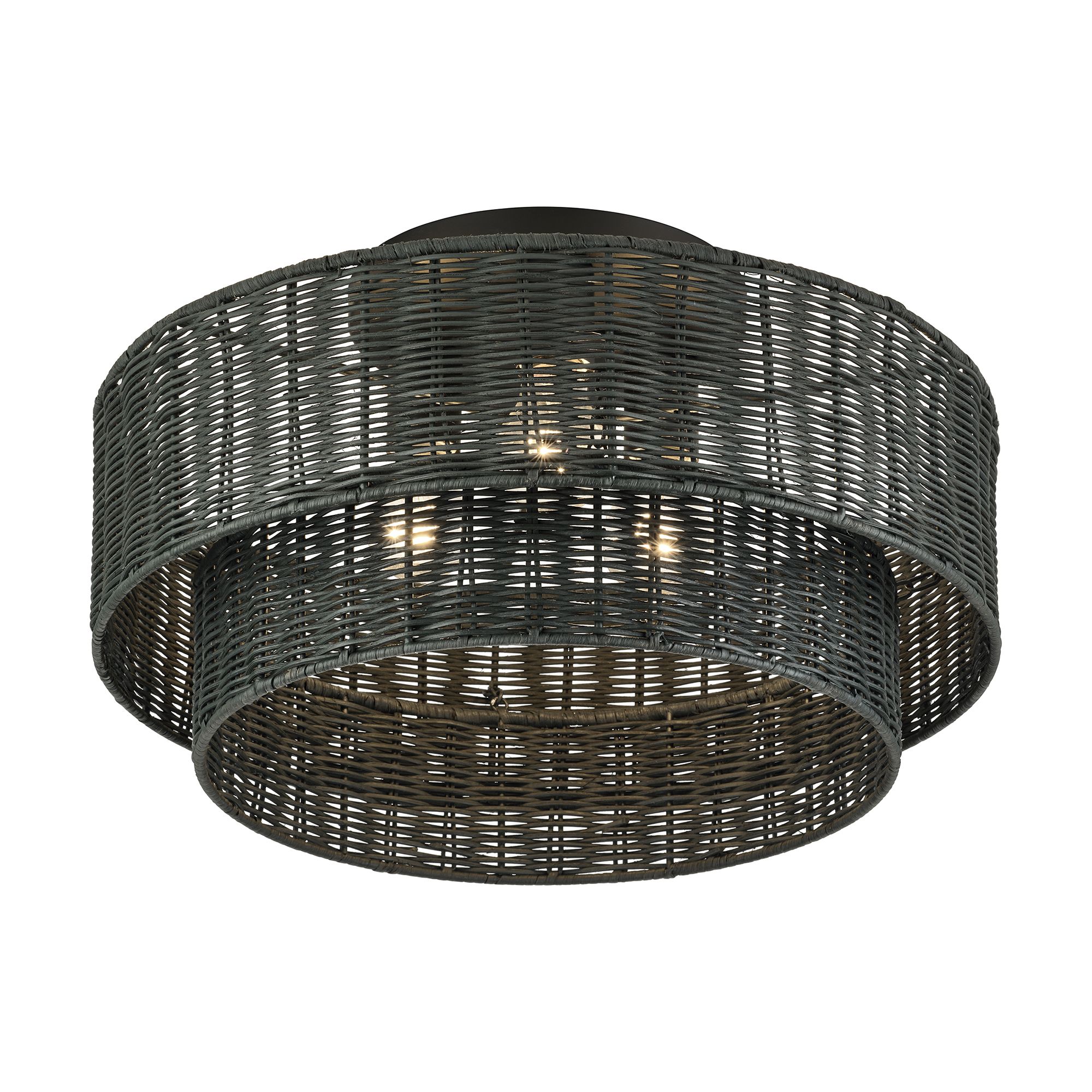 Image 5 Weavington 3 Light Black Large Semi-Flus more views