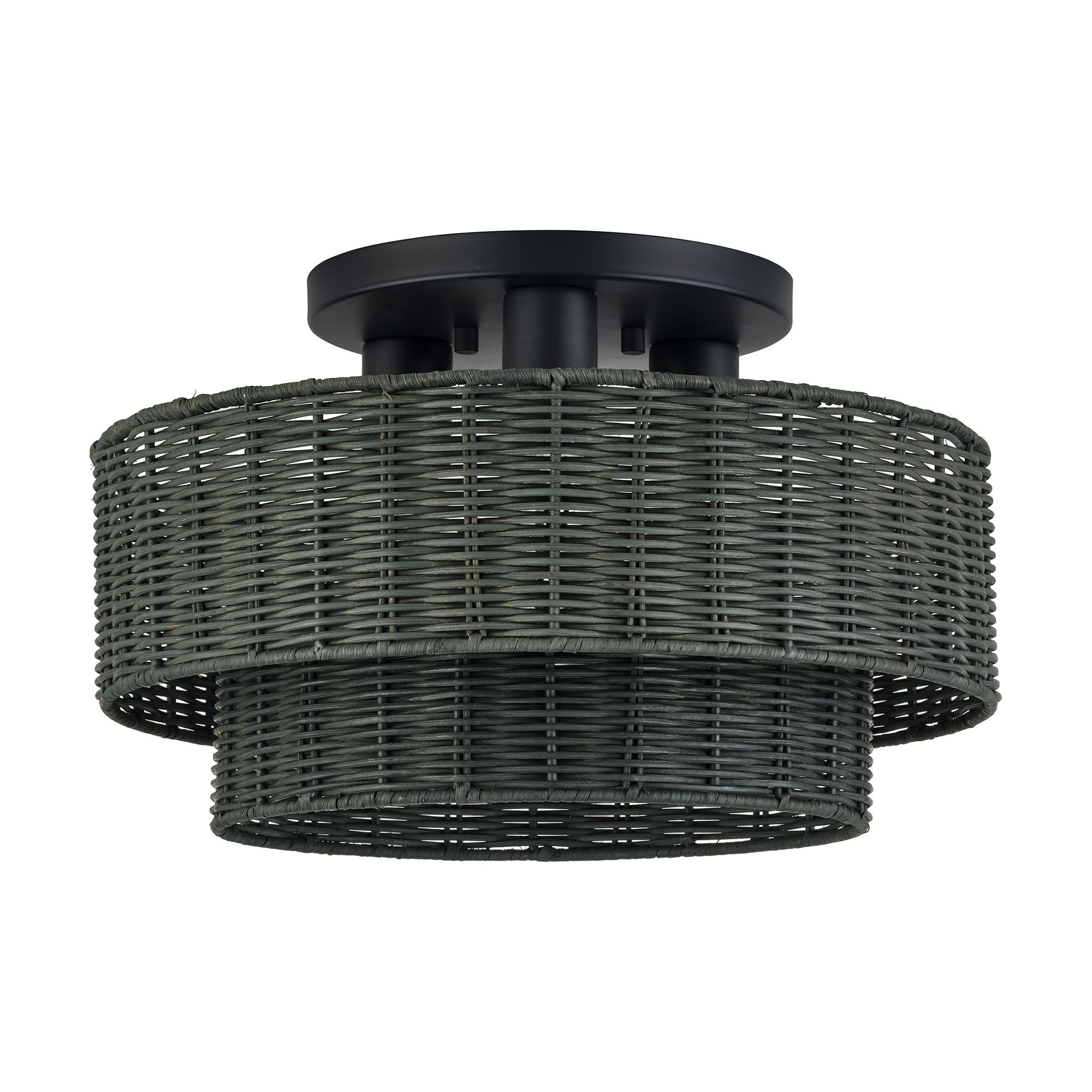 Image 3 Weavington 3 Light Black Large Semi-Flush more views