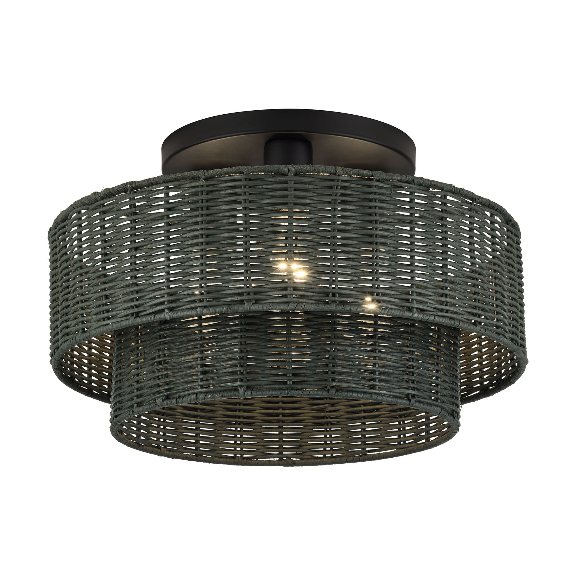 Image 4 Weavington 3 Light Black Large Semi-Flush more views