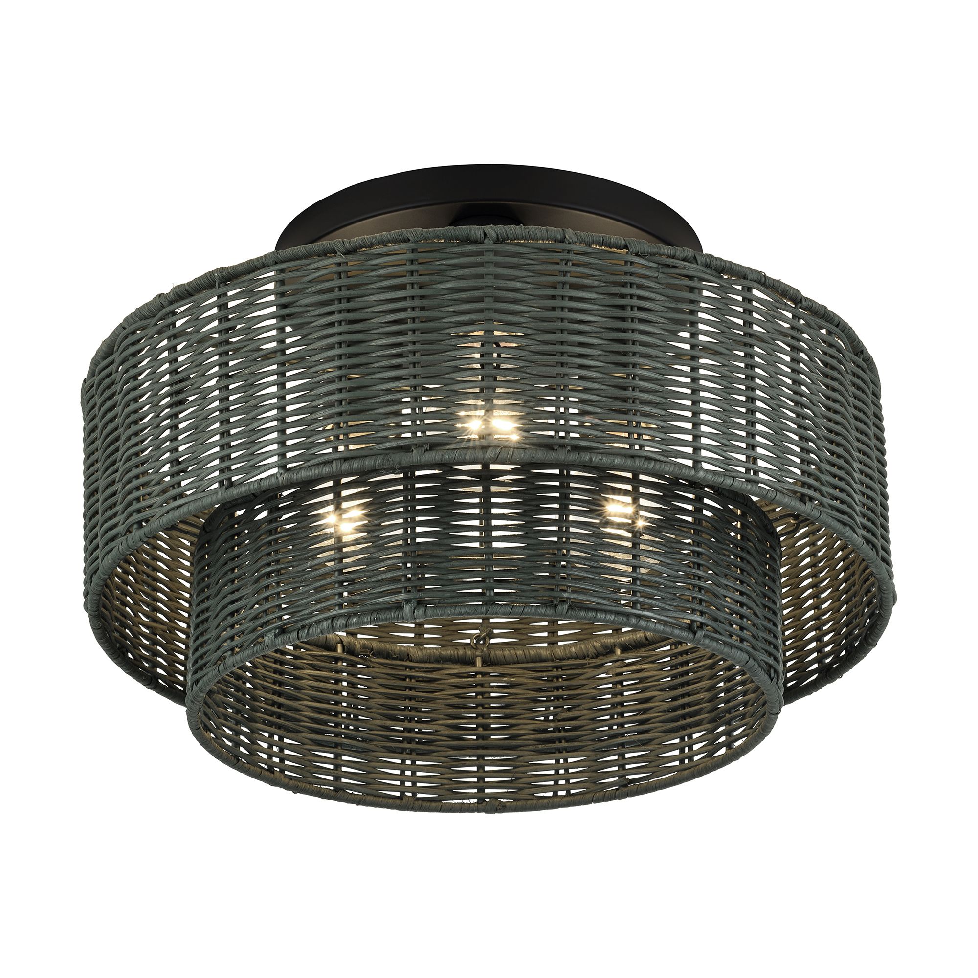 Image 5 Weavington 3 Light Black Large Semi-Flush more views