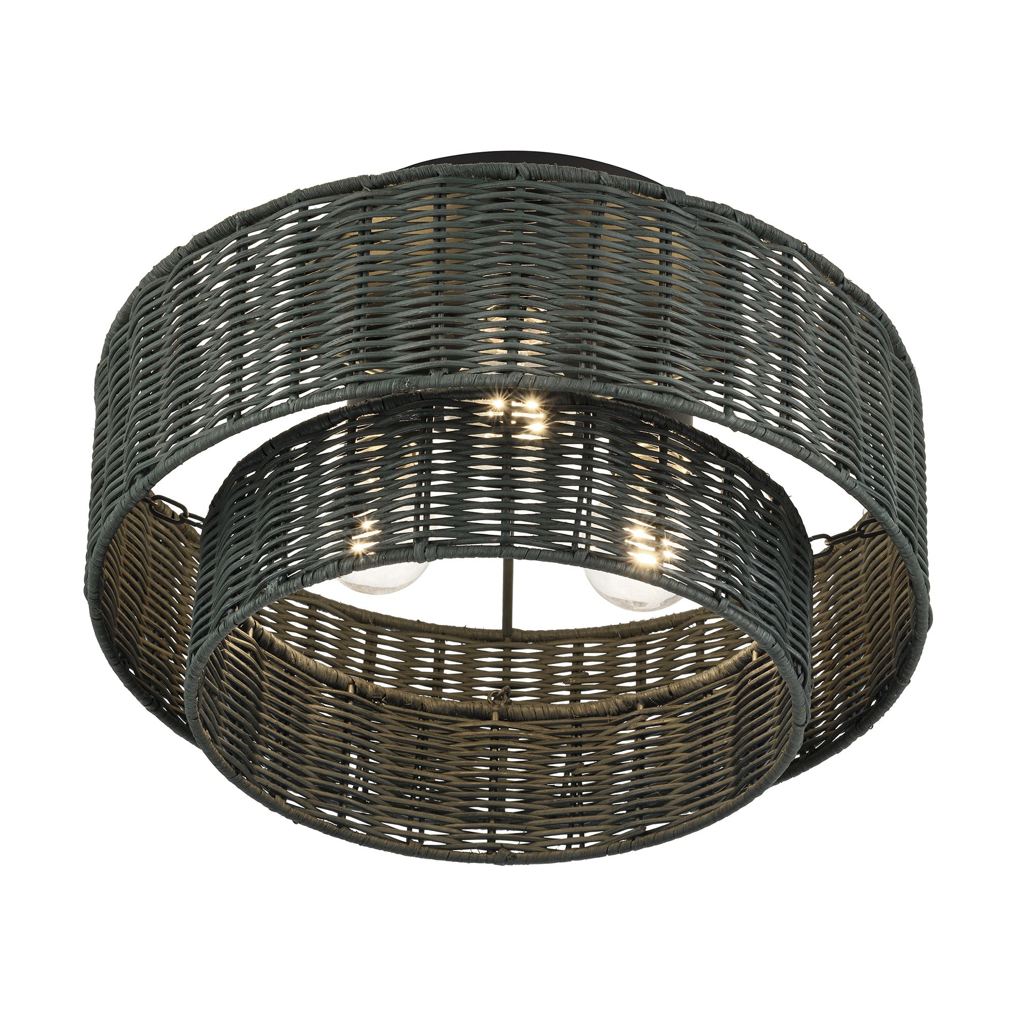 Image 6 Weavington 3 Light Black Large Semi-Flush more views