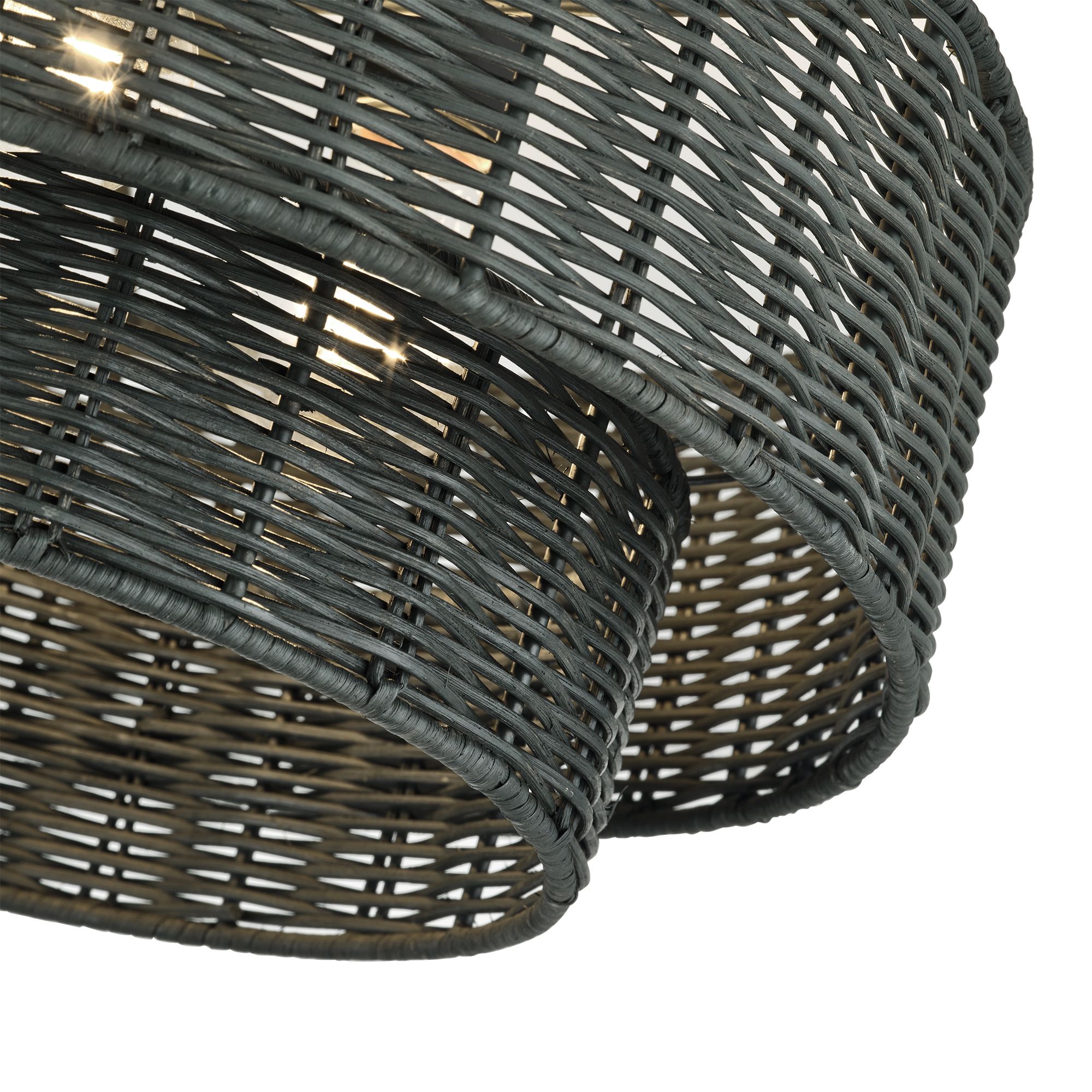 Image 7 Weavington 3 Light Black Large Semi-Flush more views