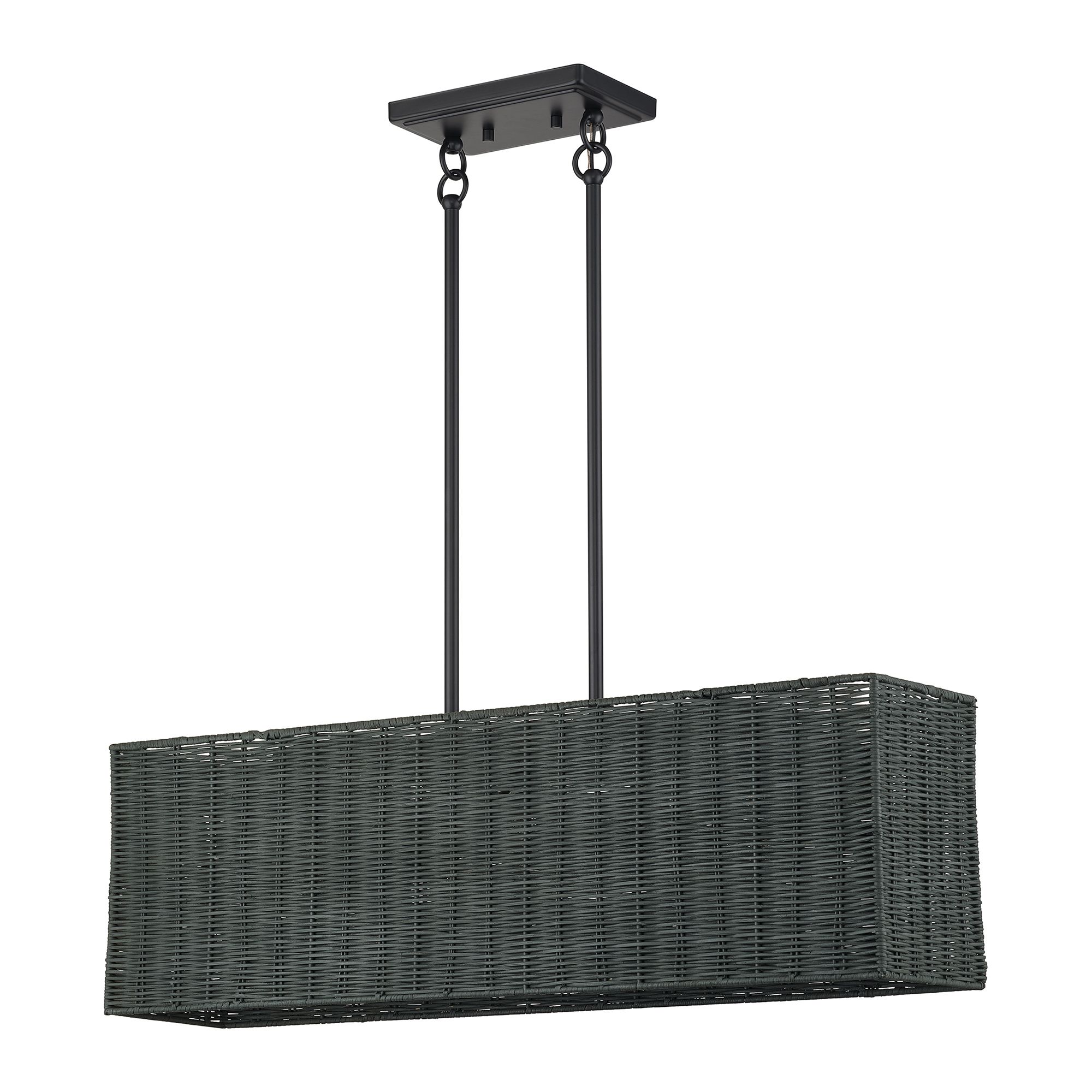 Image 3 Weavington 3 Light Black Medium Linear Chandelier more views