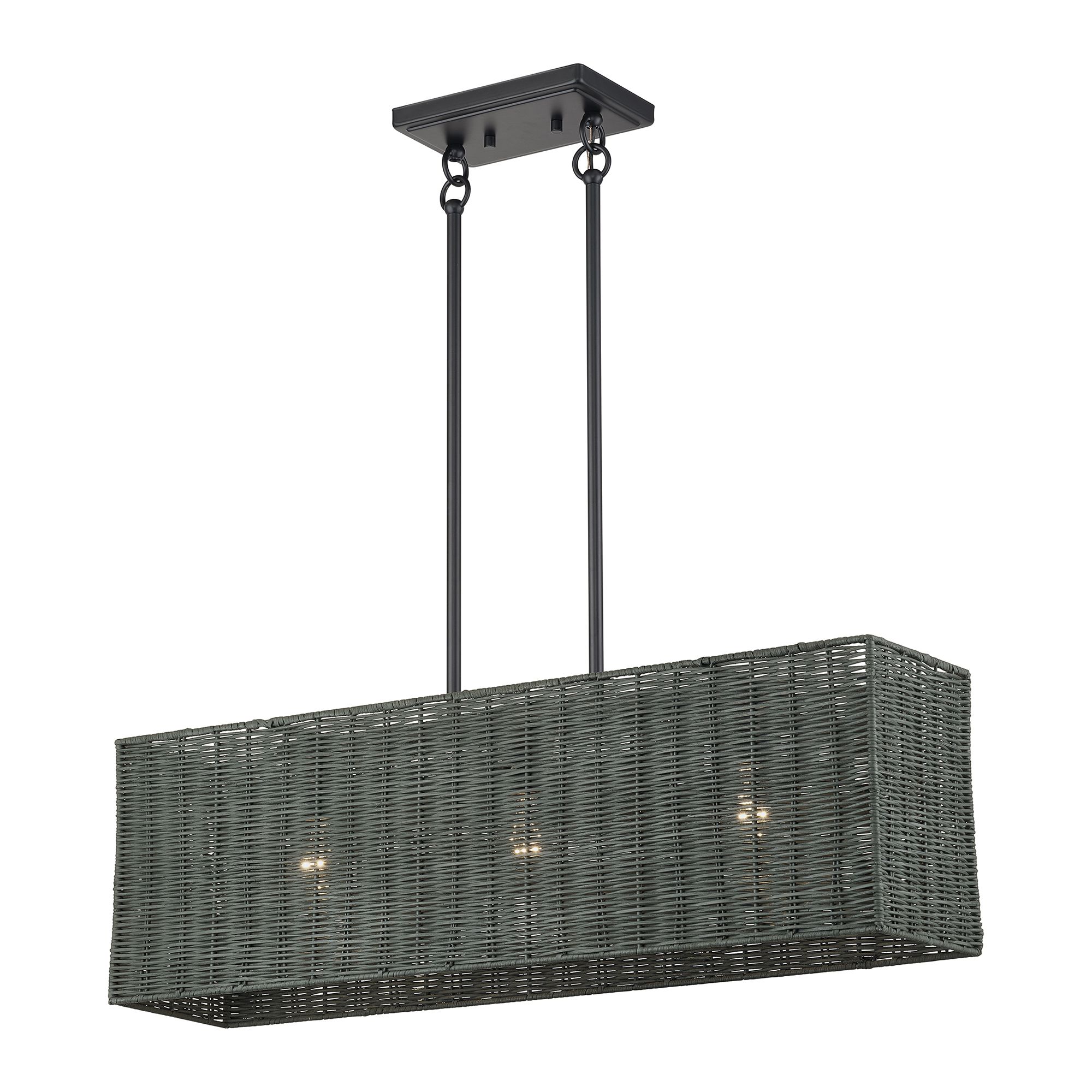 Image 5 Weavington 3 Light Black Medium Linear Chandelier more views