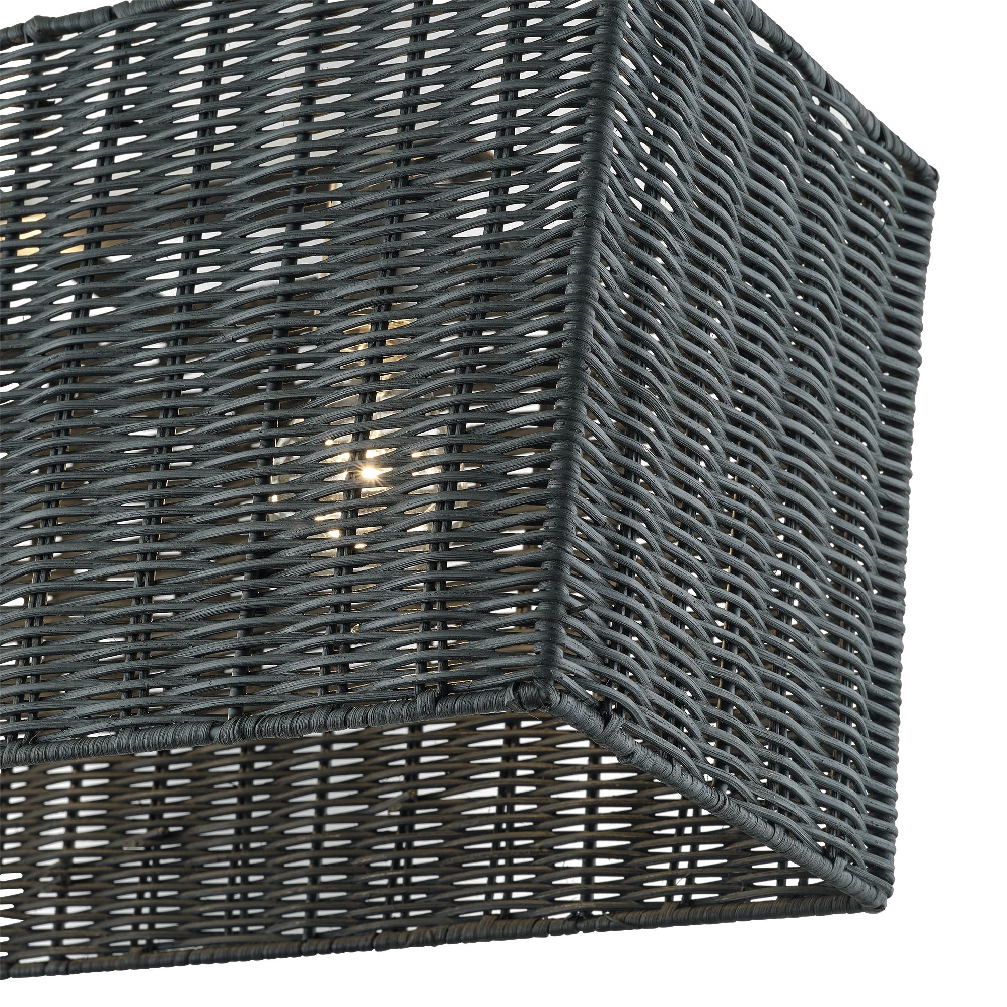 Weavington 3 Light Black Medium Linear Chandelier