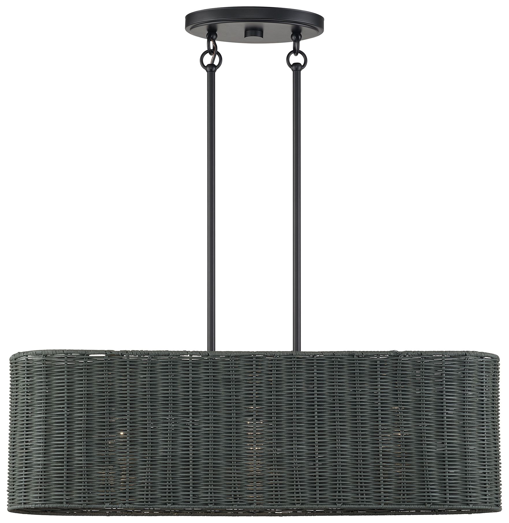 Weavington 3 Light Black Medium Linear Chandelier