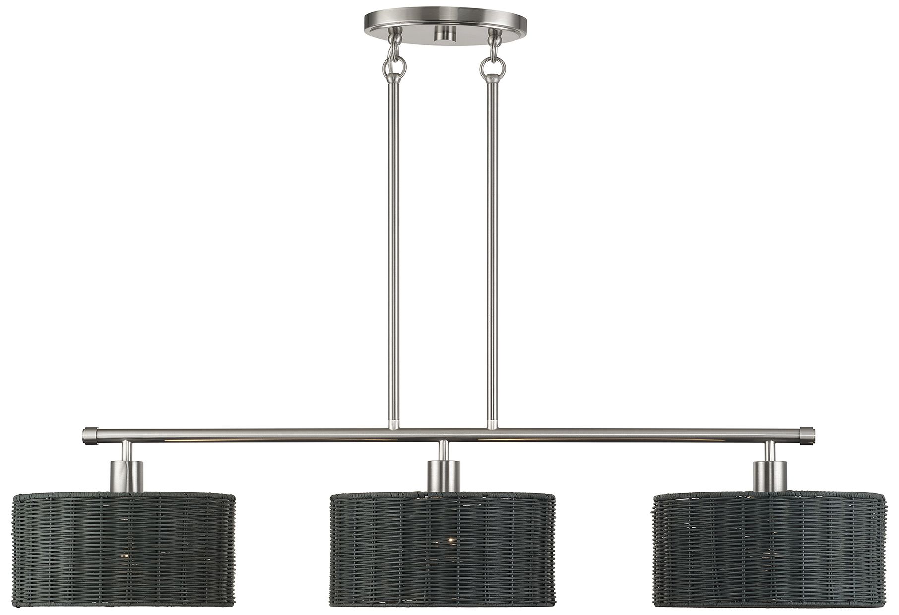 Weavington 3 Light Brushed Nickel Extra Large Linear Chandelier