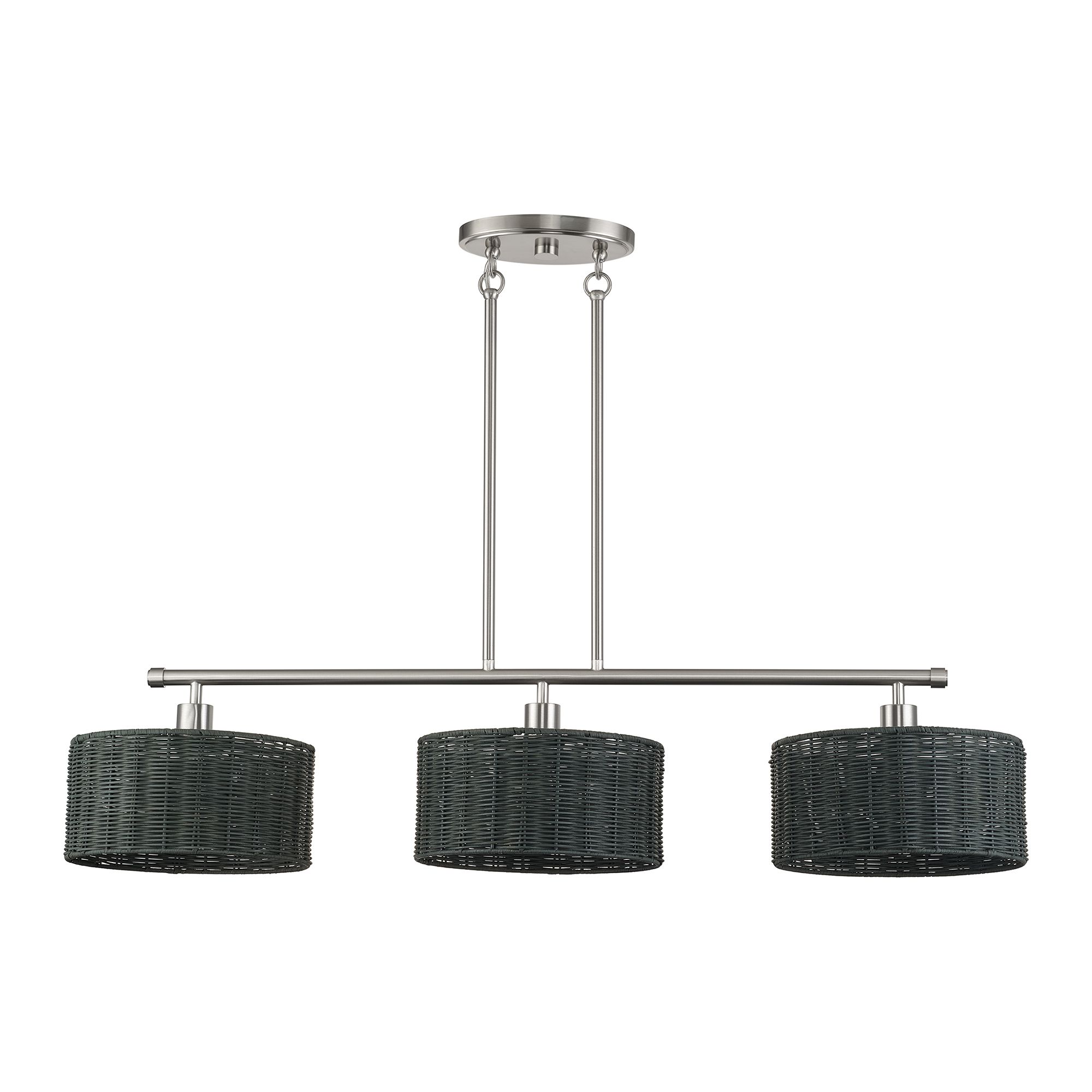Image 3 Weavington 3 Light Brushed Nickel Extra Large Linear Chandelier more views