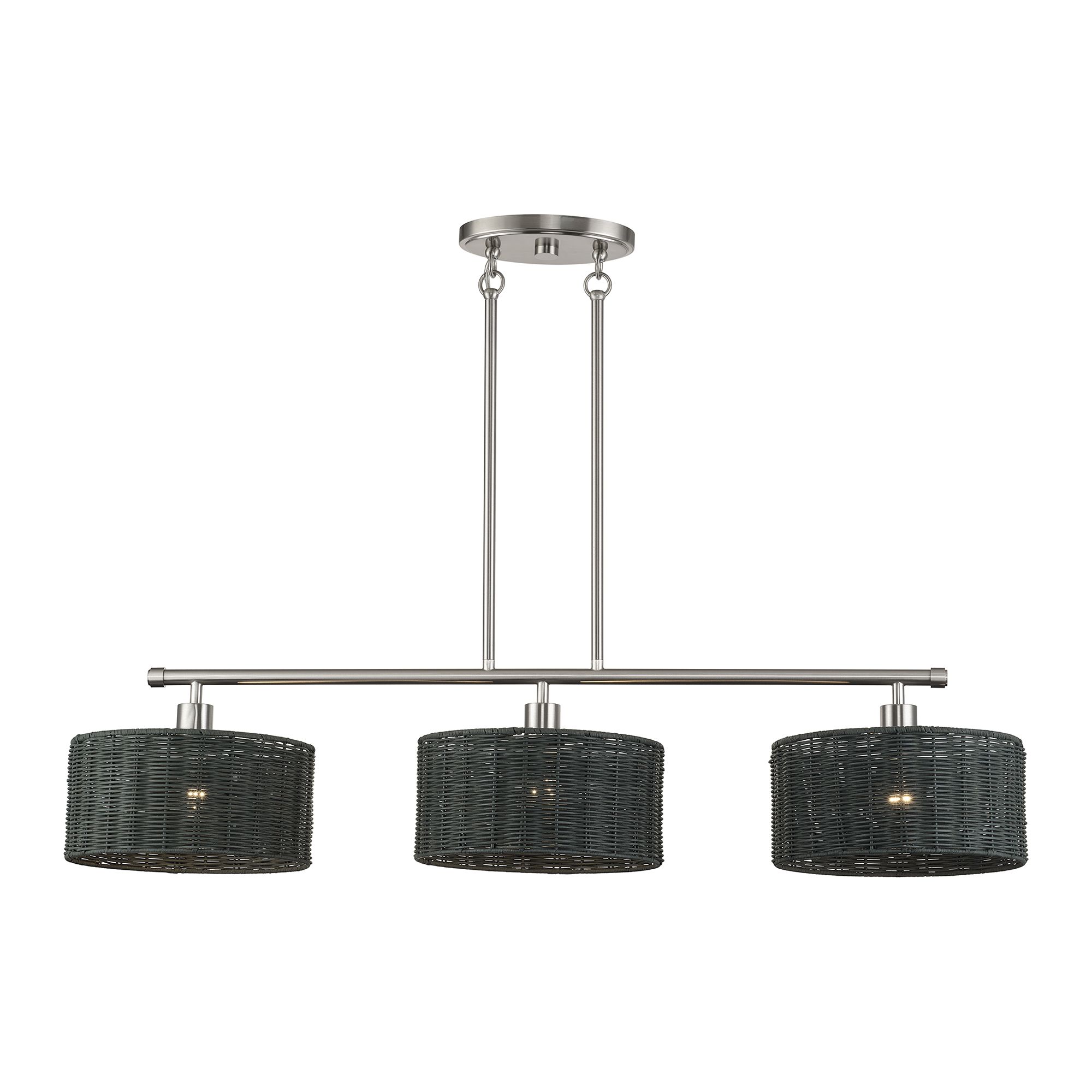 Image 4 Weavington 3 Light Brushed Nickel Extra Large Linear Chandelier more views