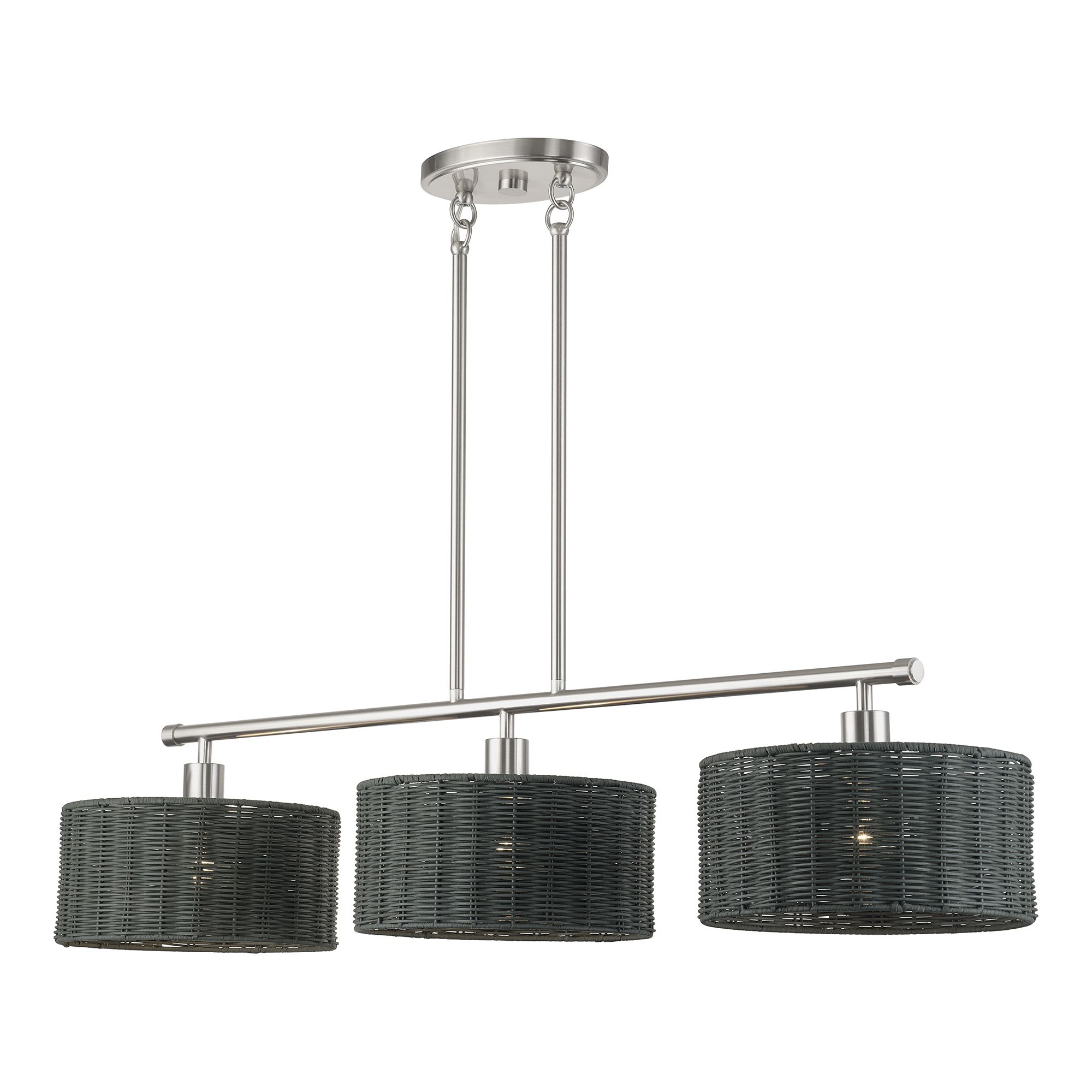 Image 5 Weavington 3 Light Brushed Nickel Extra Large Linear Chandelier more views