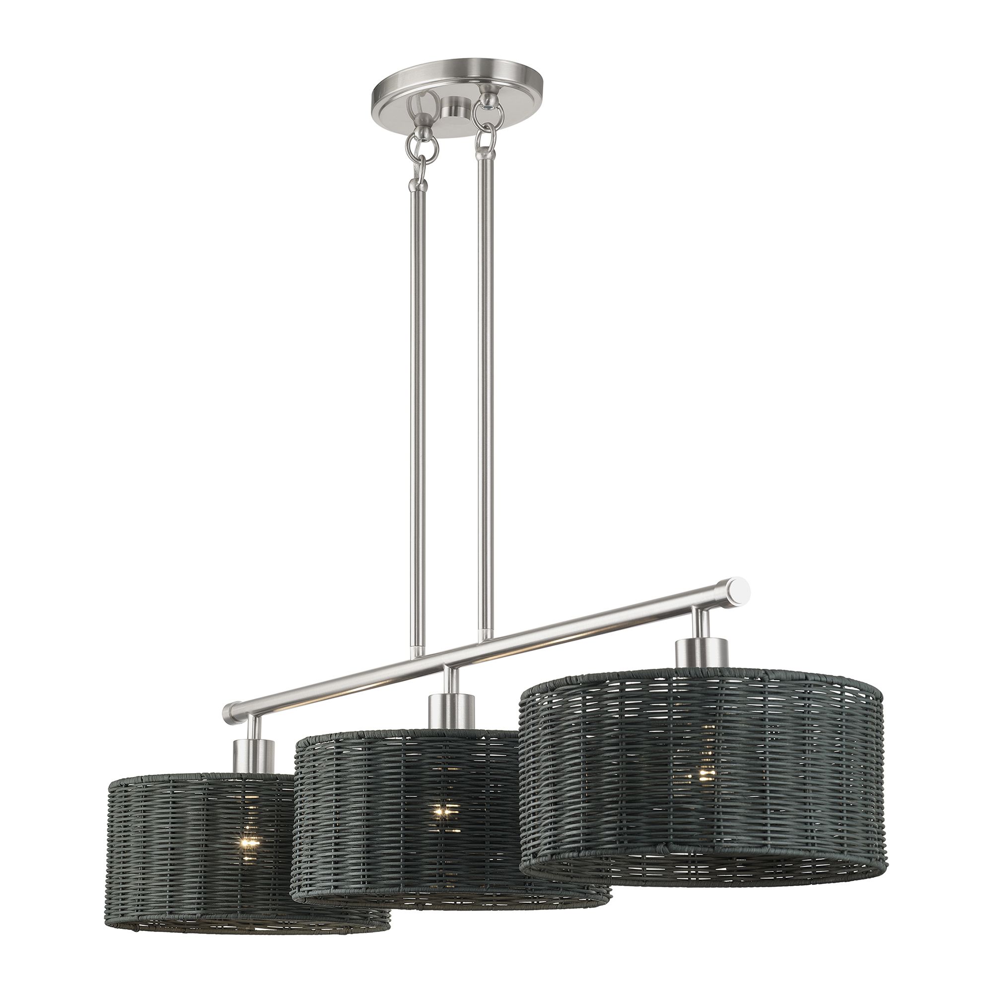 Image 6 Weavington 3 Light Brushed Nickel Extra Large Linear Chandelier more views