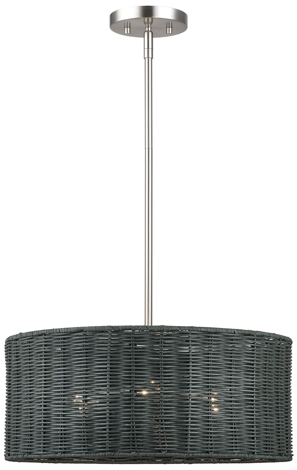 Weavington 3 Light Brushed Nickel Pendant Chandelier