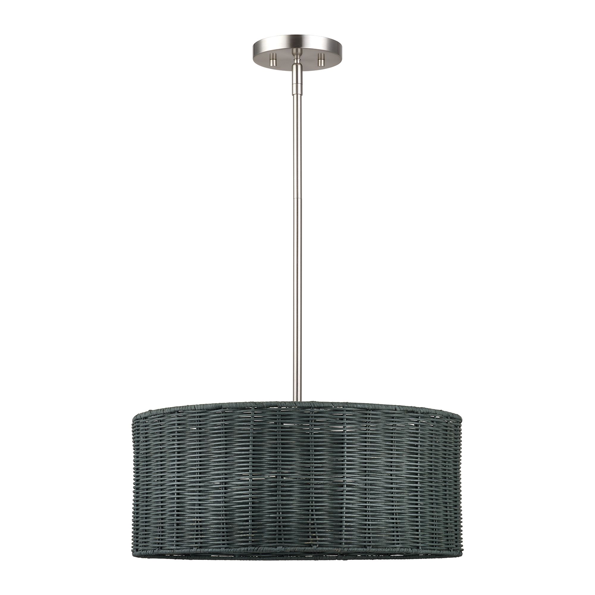 Image 3 Weavington 3 Light Brushed Nickel Pendant Chandelier more views