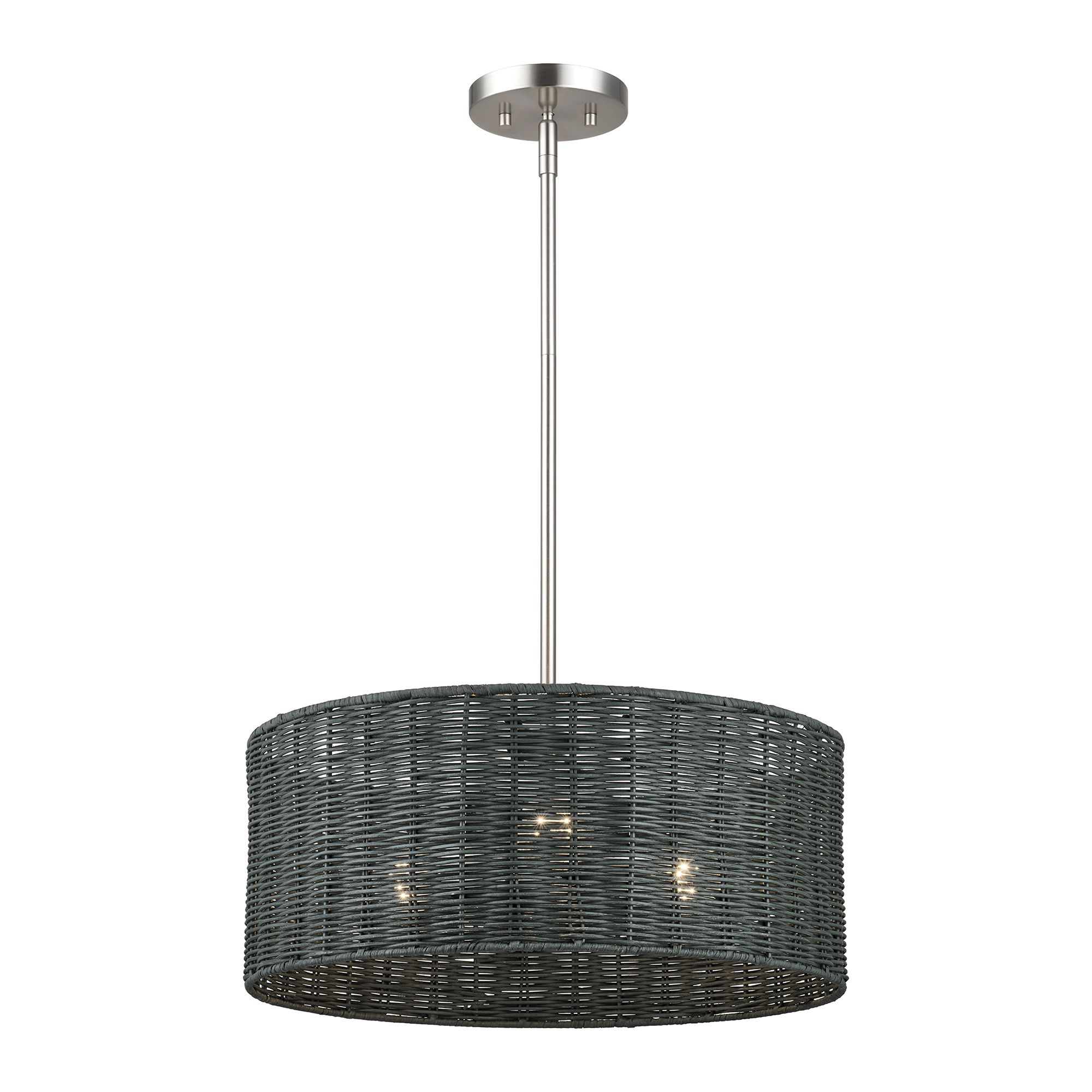 Image 4 Weavington 3 Light Brushed Nickel Pendant Chandelier more views