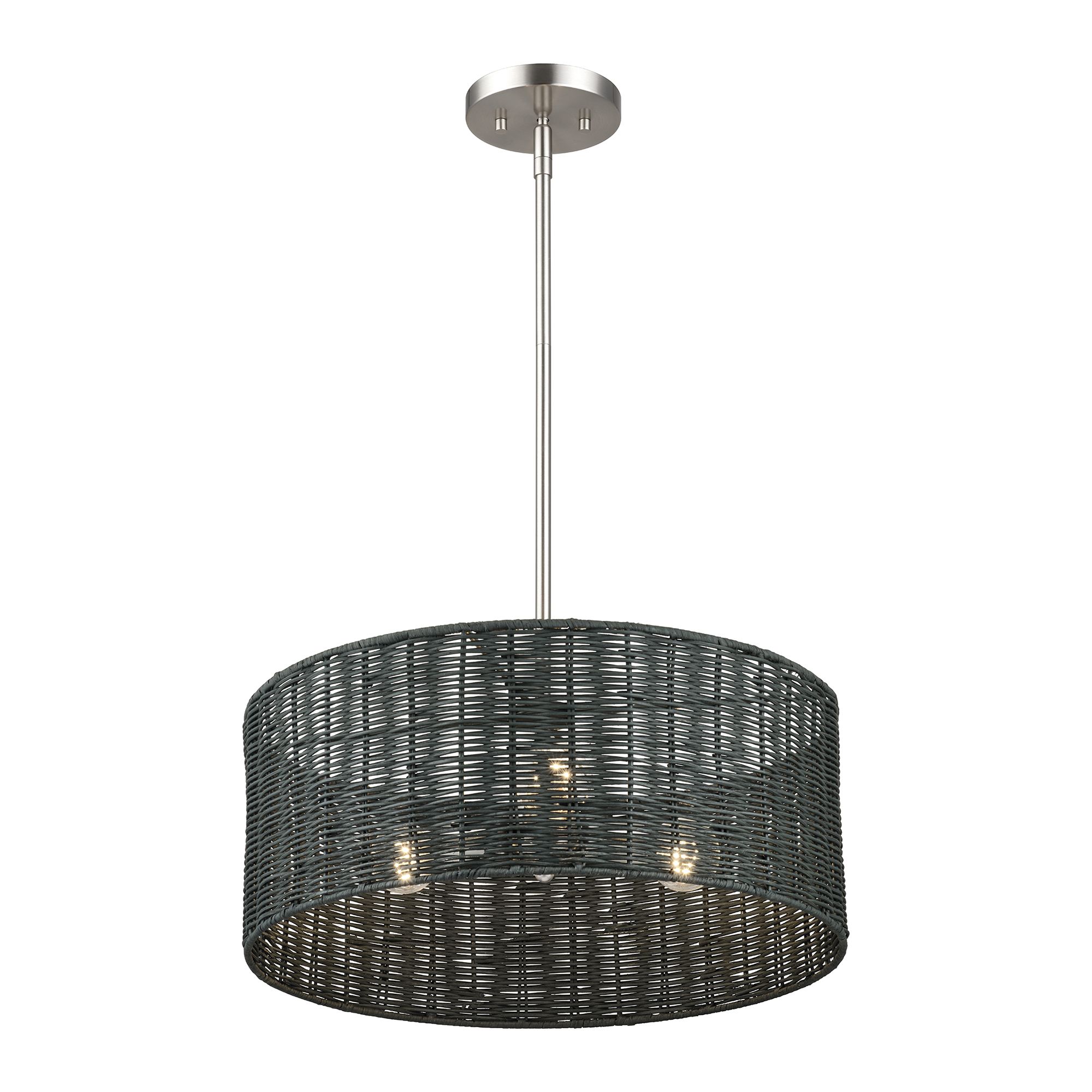 Image 5 Weavington 3 Light Brushed Nickel Pendant Chandelier more views