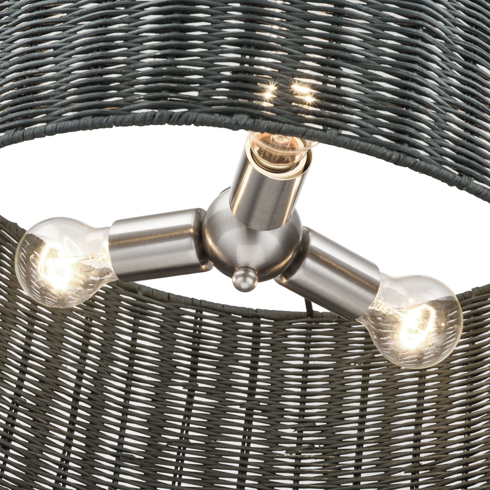 Image 7 Weavington 3 Light Brushed Nickel Pendant Chandelier more views