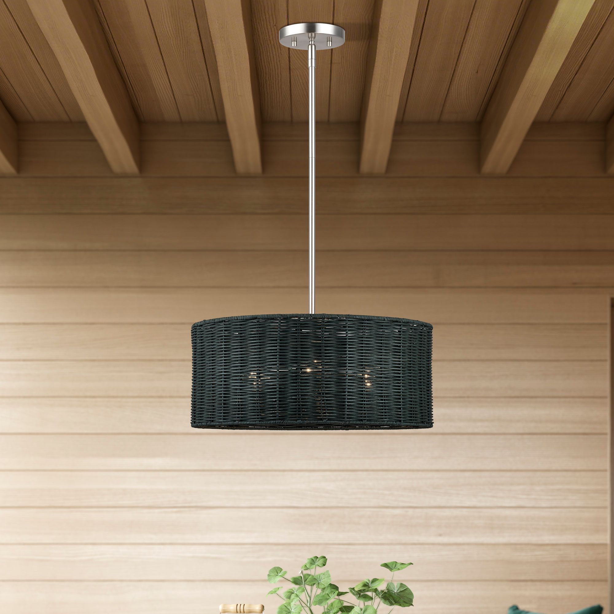 Weavington 3 Light Brushed Nickel Pendant Chandelier