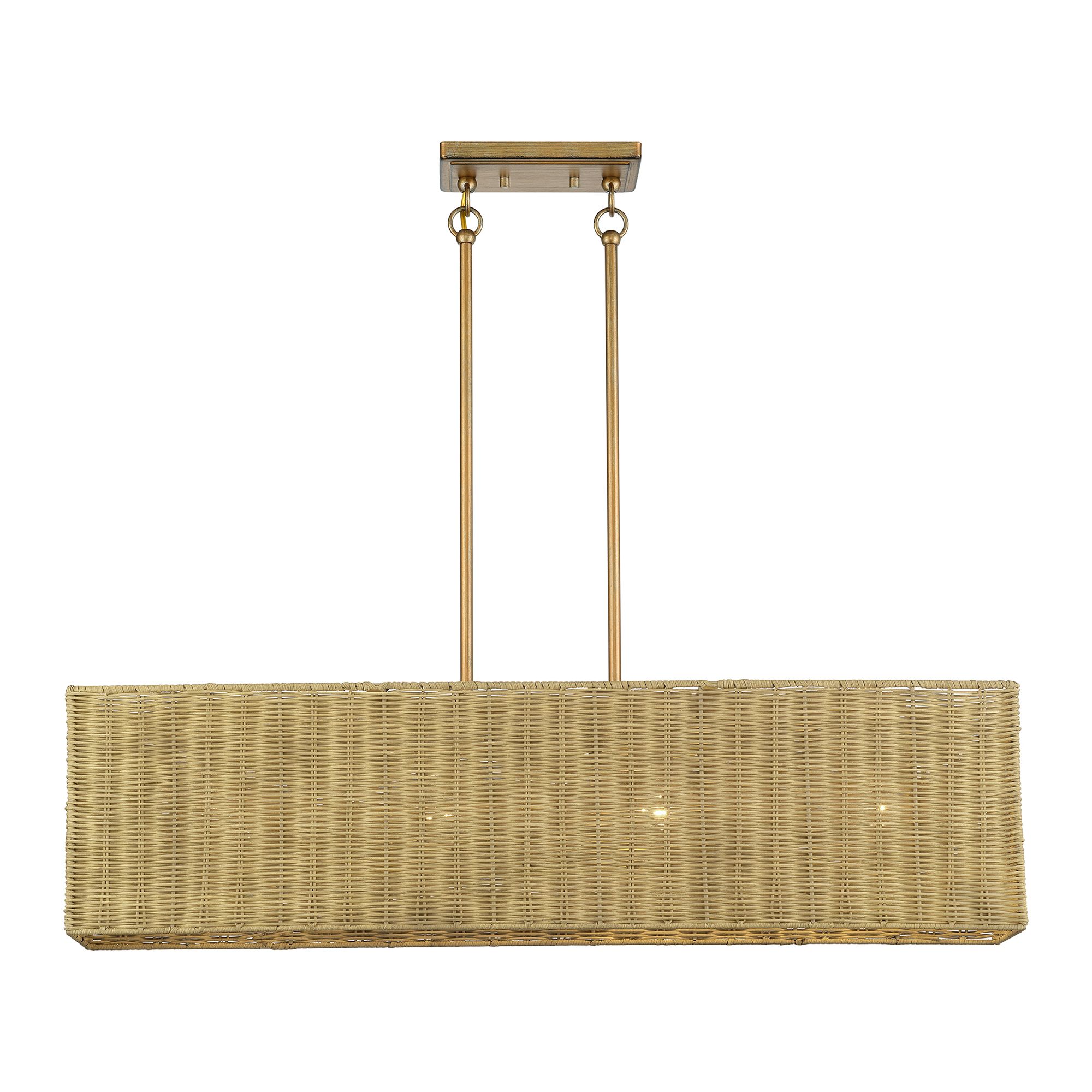 Image 4 Weavington 4 Light Antique Gold Leaf Large Linear Chandelier more views