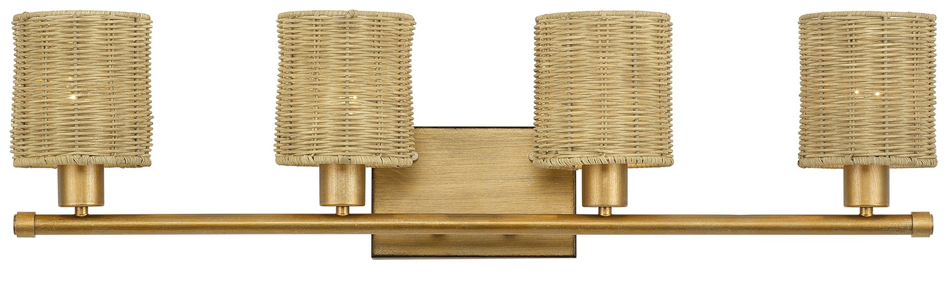 Weavington 4 Light Antique Gold Leaf Large Vanity Sconce