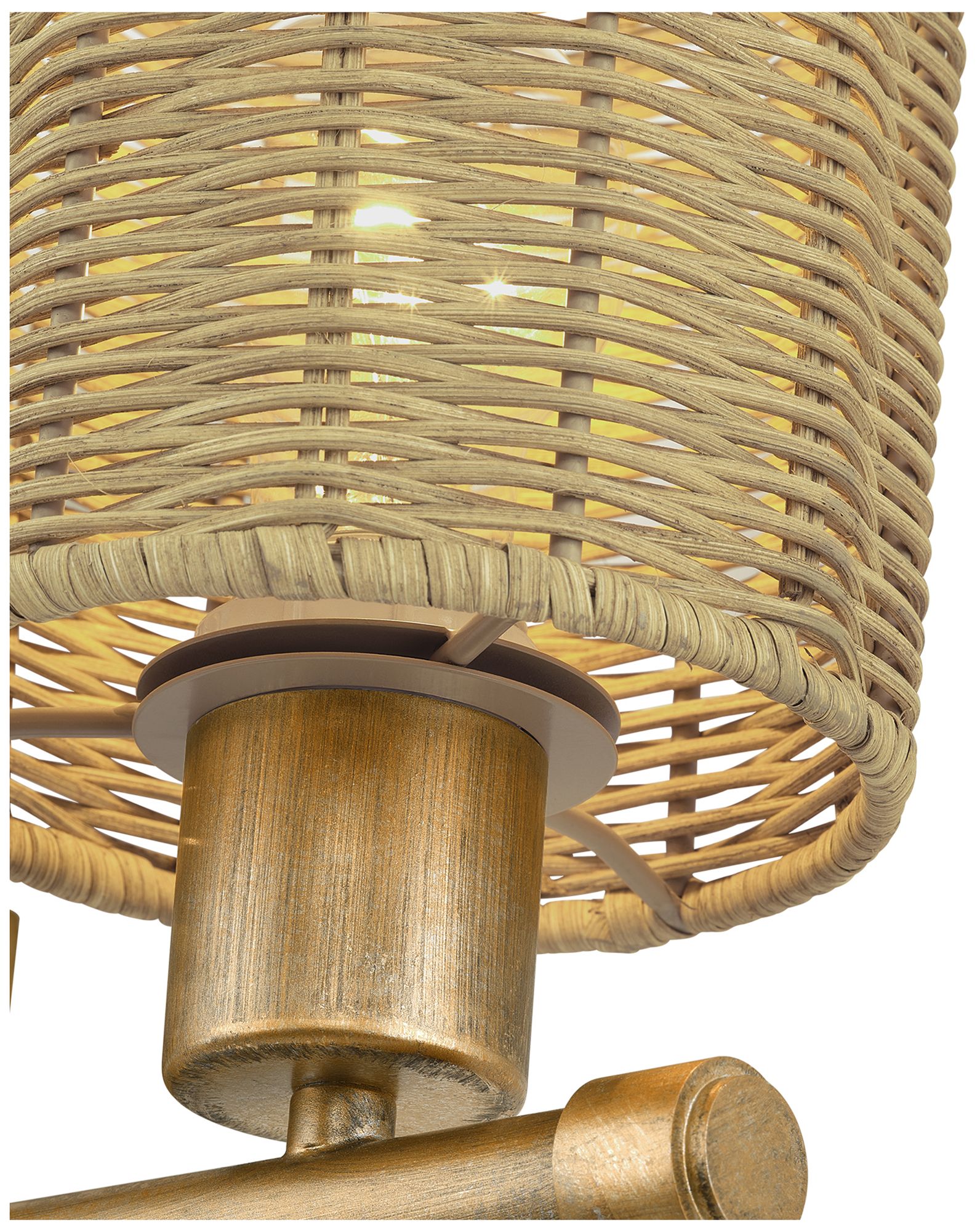 Weavington 4 Light Antique Gold Leaf Large Vanity Sconce