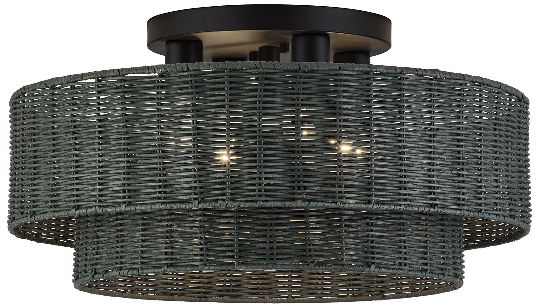 Weavington 4 Light Black Extra Large Semi-Flush