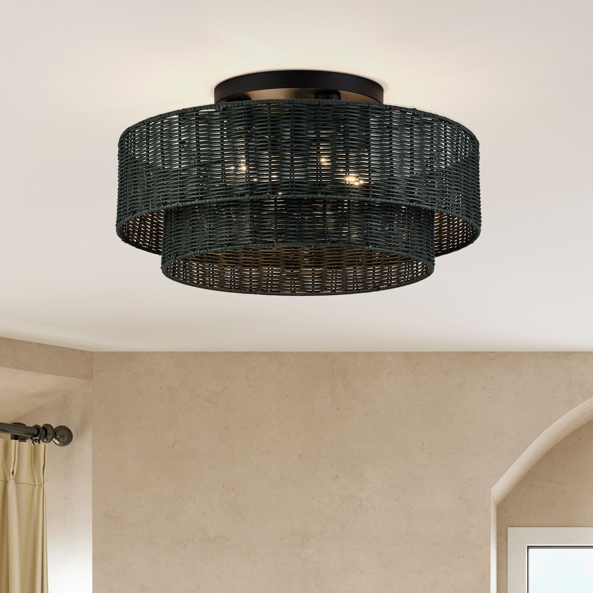 Weavington 4 Light Black Extra Large Semi-Flush