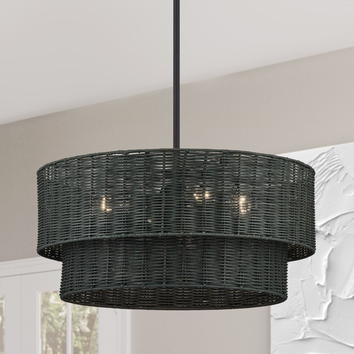 Weavington 4 Light Black Pendant Chandelier